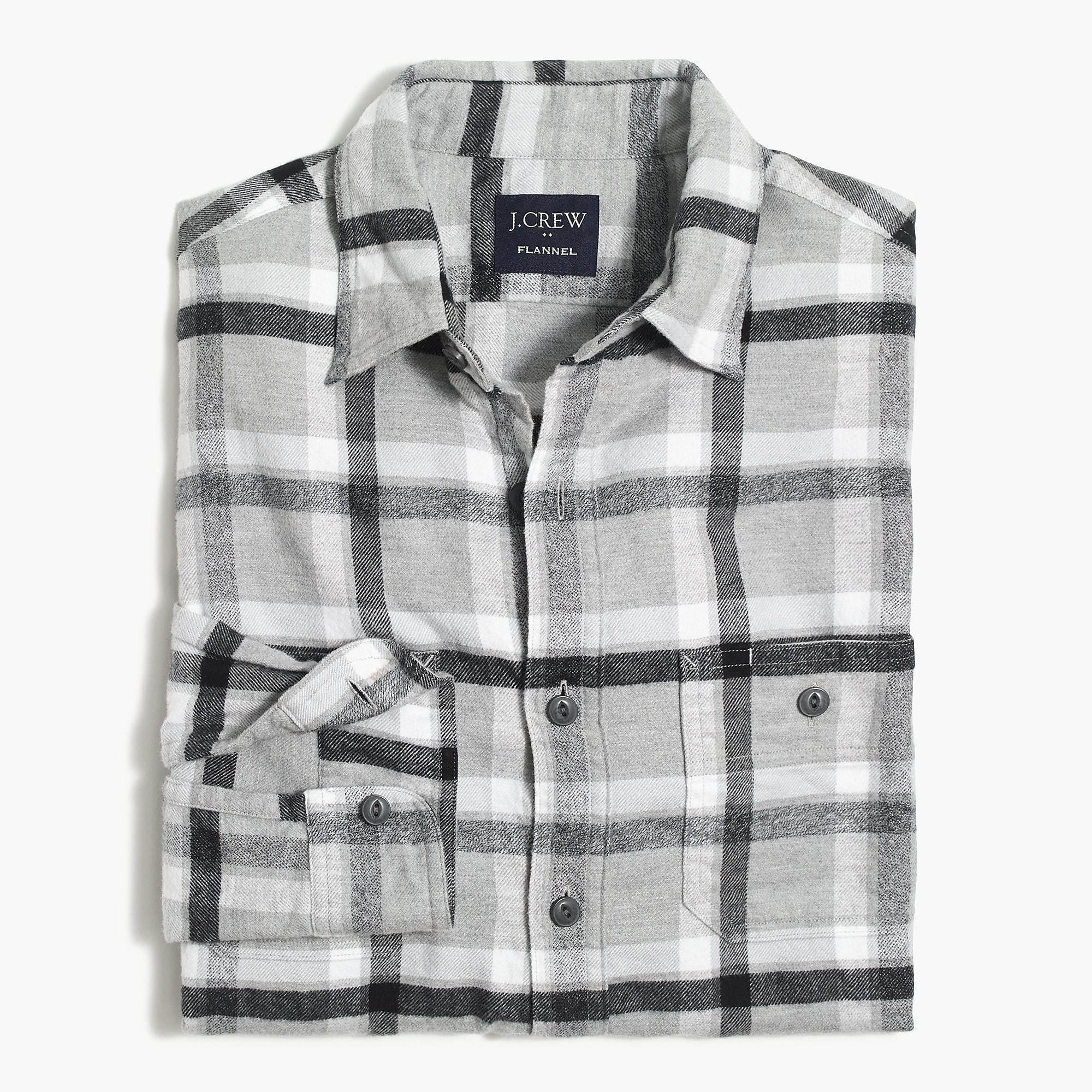 J.Crew Plaid Slim Flannel Shirt in Gray for Men Lyst
