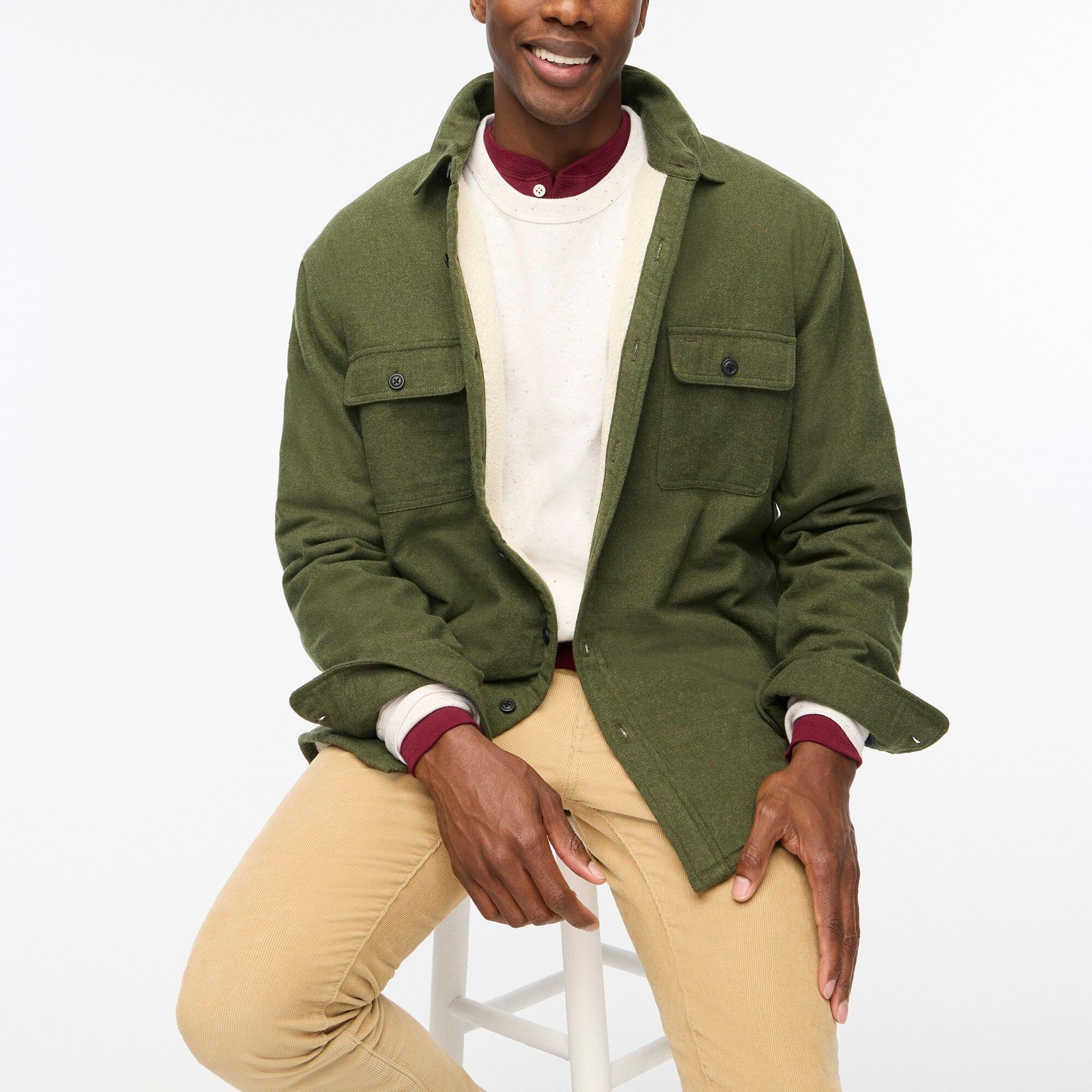 J crew clearance sherpa lined flannel