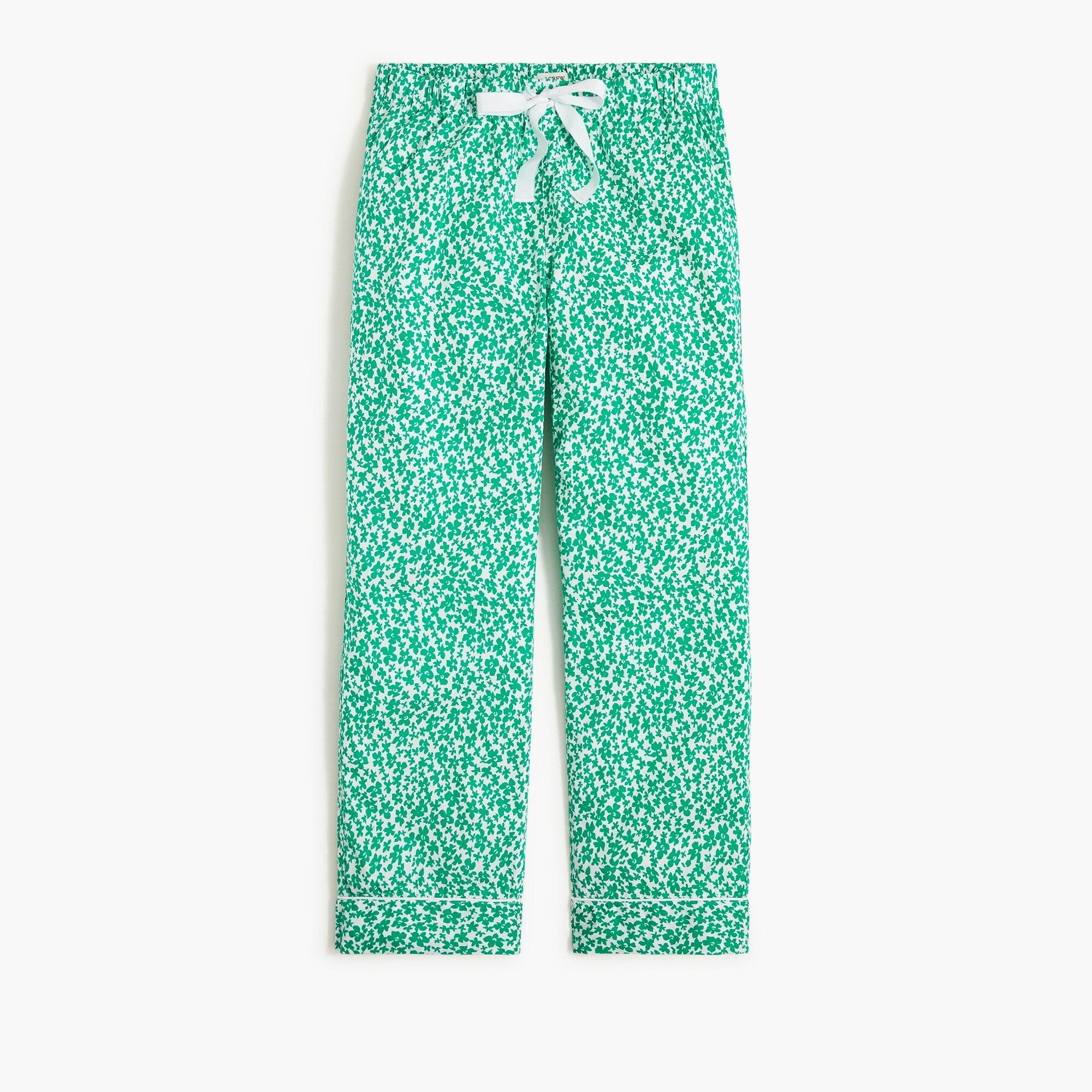 J.Crew Cropped Cotton Pajama Pant in Green Lyst