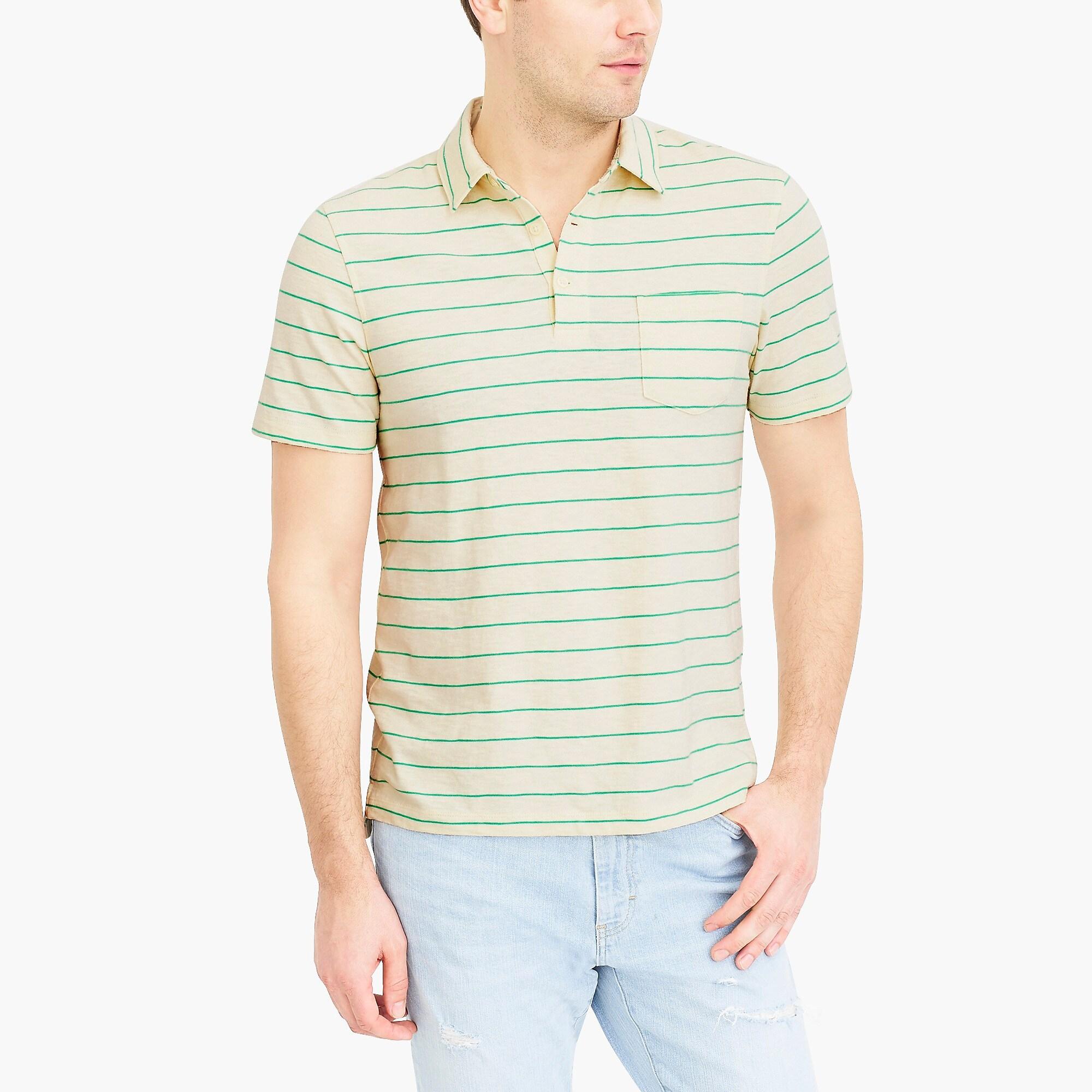 J.Crew Striped Shortsleeve Polo Shirt In Slub Cotton for Men Lyst