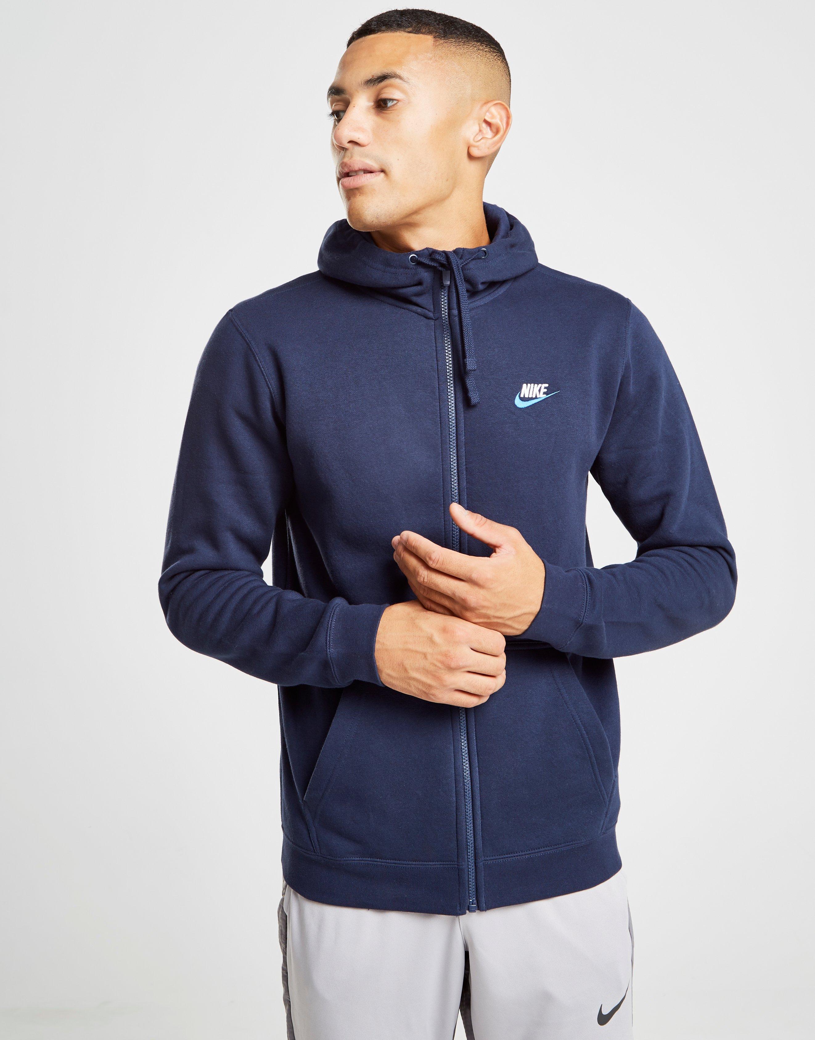 Nike Cotton Foundation Full Zip Hoodie in Navy (Blue) for Men - Lyst