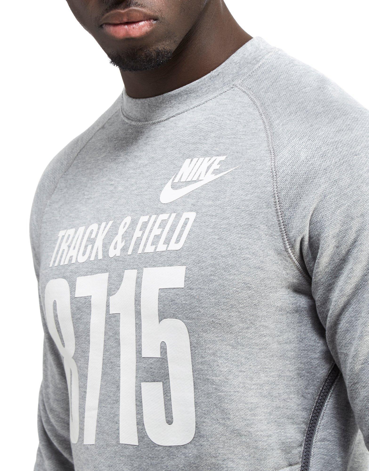 Nike Cotton Track & Field 8715 Crew Sweatshirt in Grey/White (Gray) for Men  - Lyst