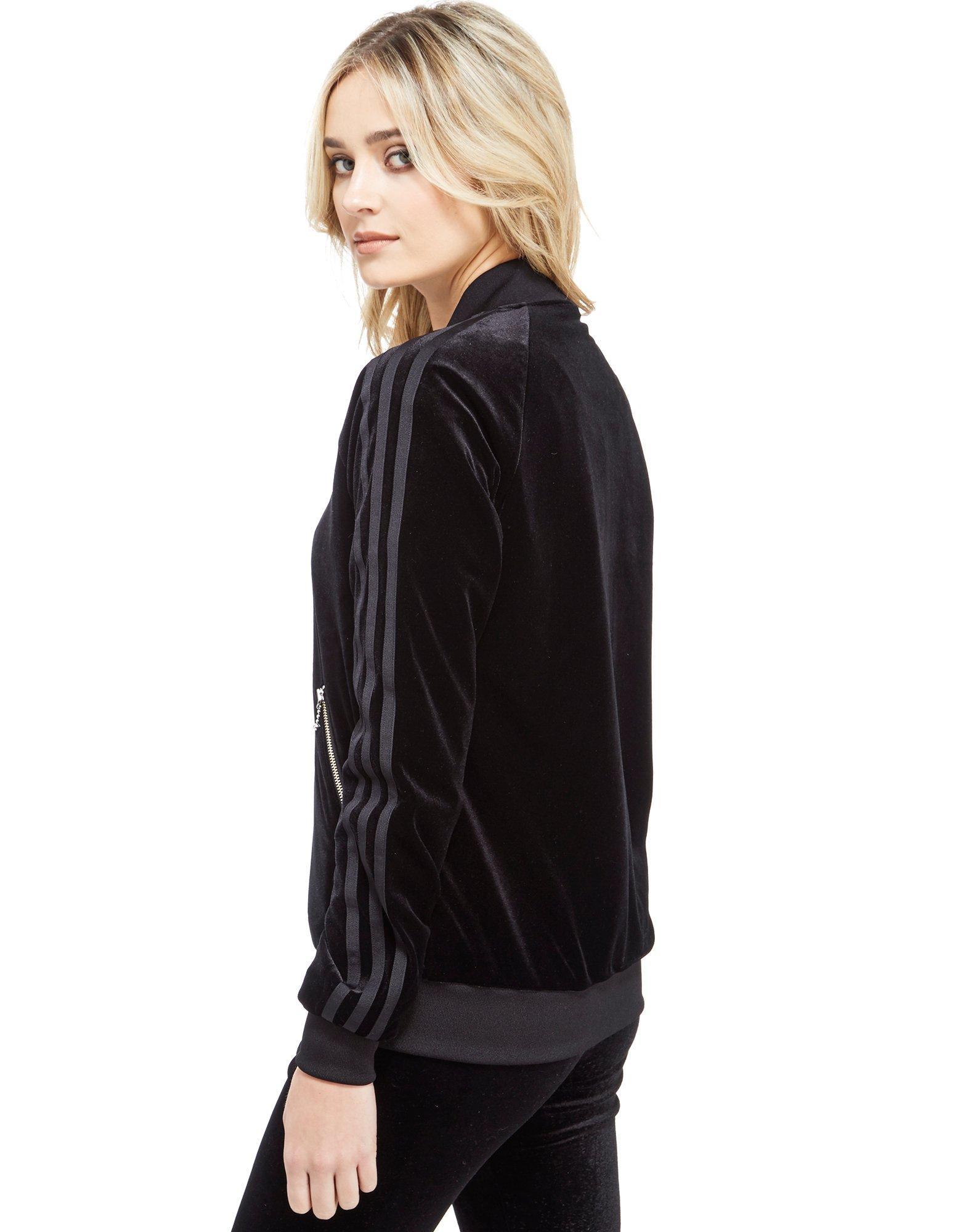 adidas black velvet top