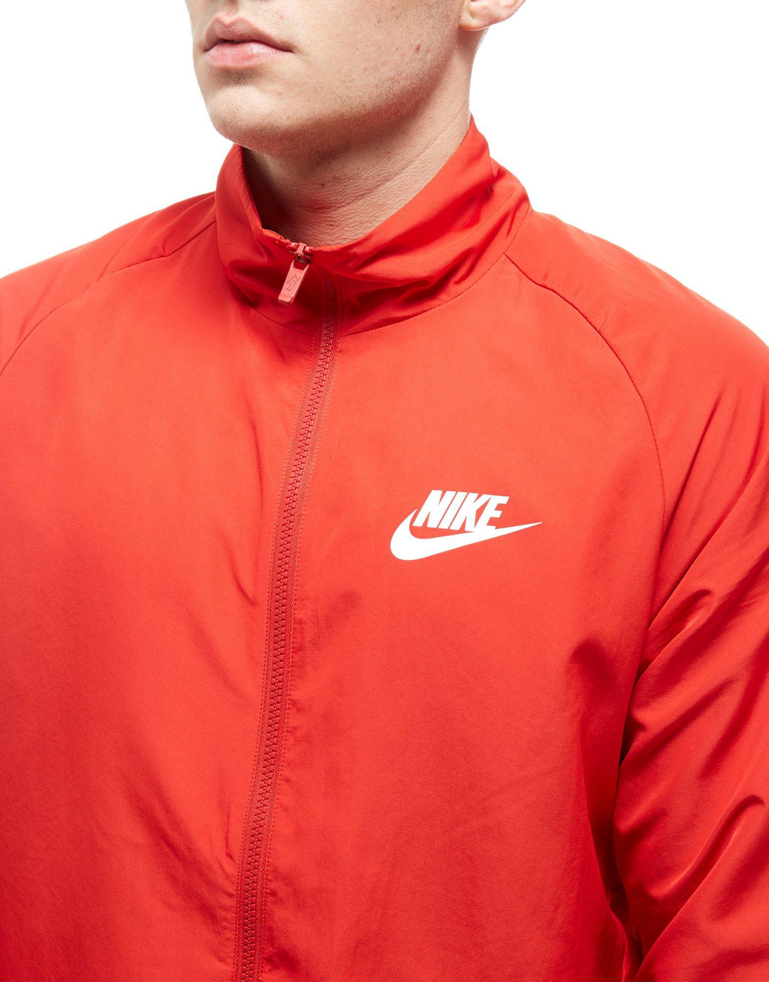 nike woven tracksuit red