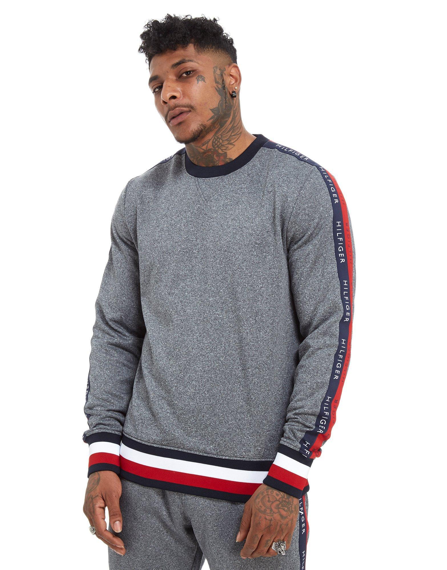 tommy hilfiger tape sweatshirt white