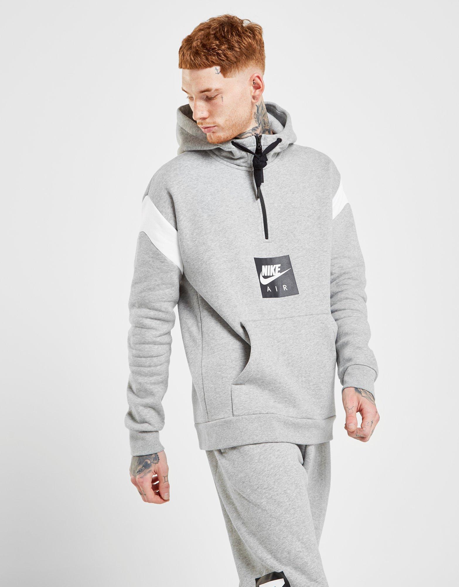 Nike Air 1/2 Zip Fleece Hoodie in Grey (Gray) for Men - Lyst