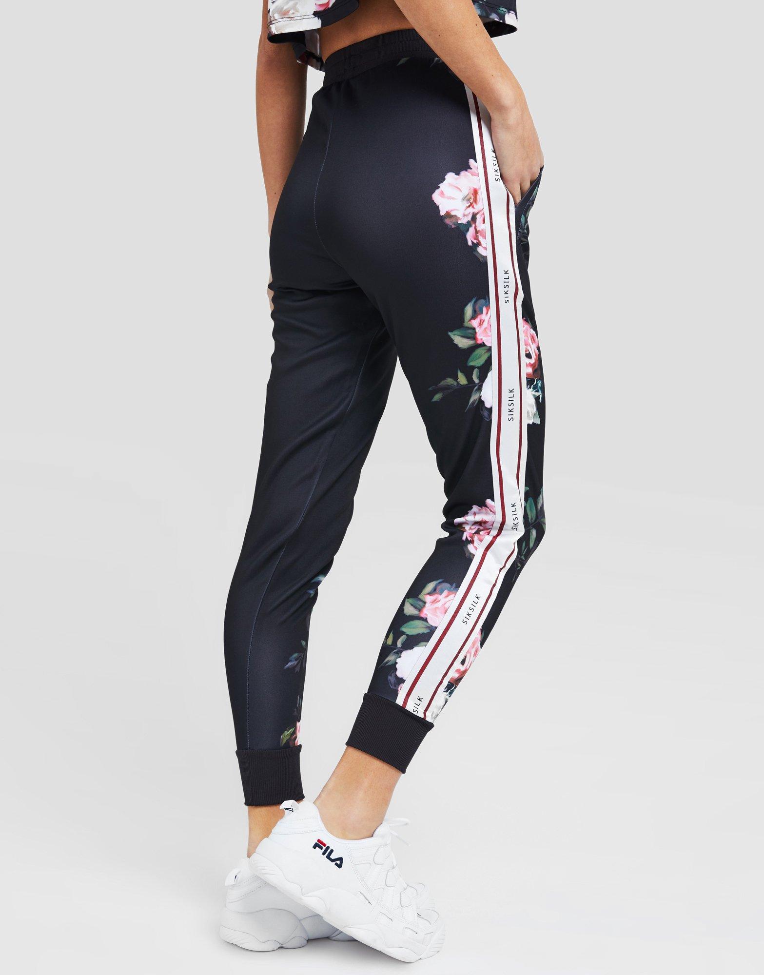 siksilk floral tape track pants