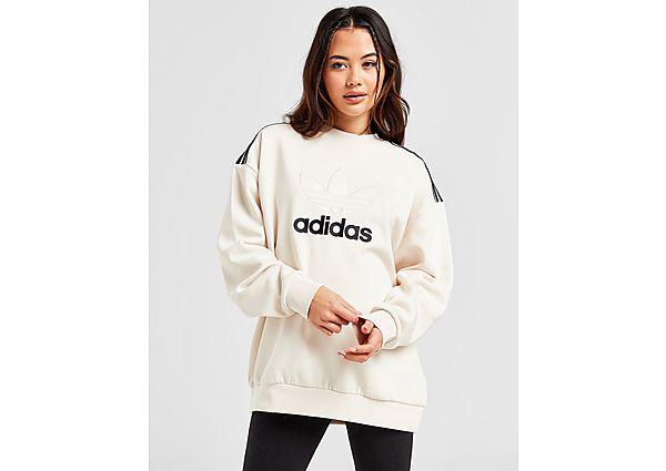 Adidas originals trefoil oversized sweatshirt in cream sale