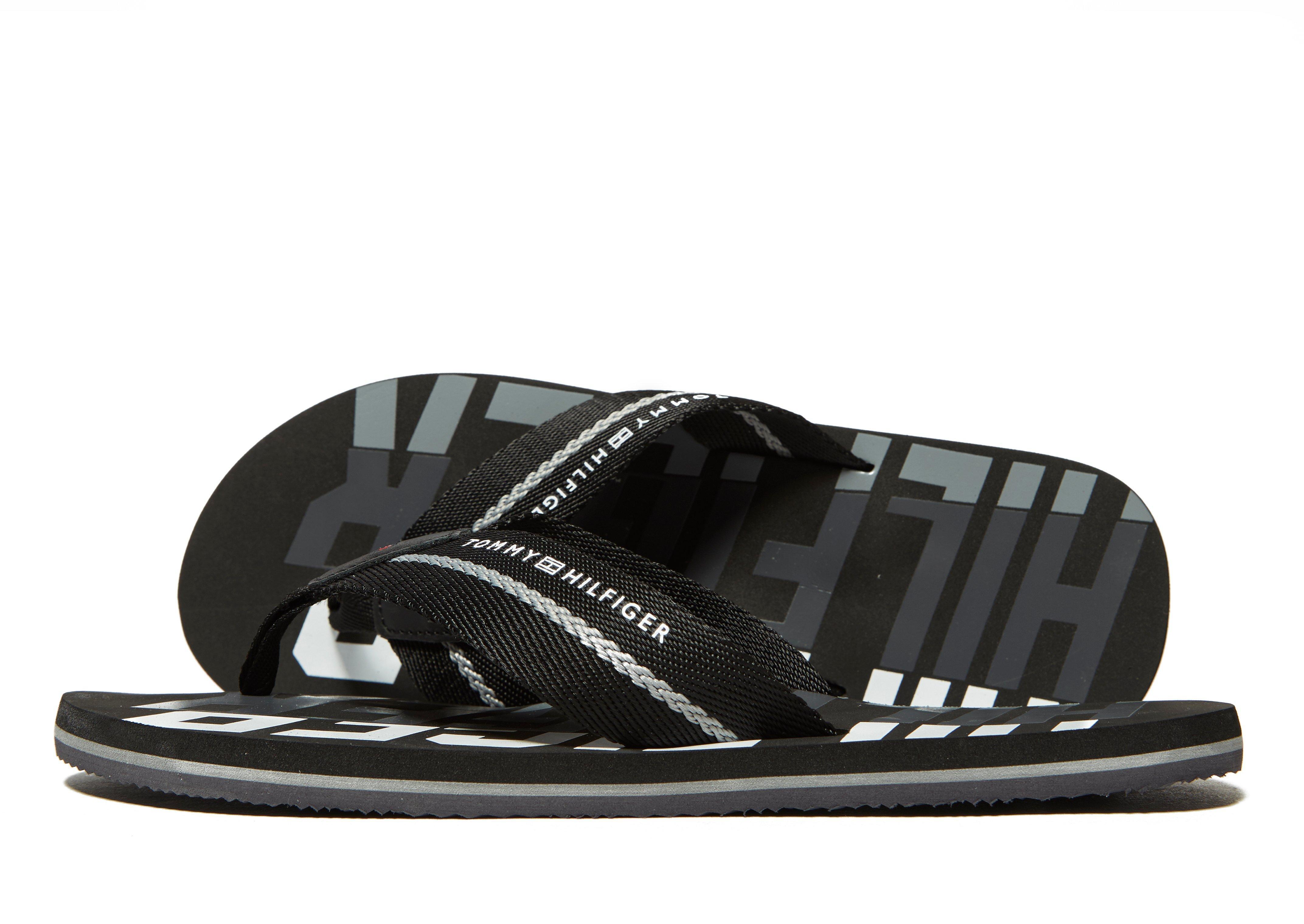 black beach flip flops