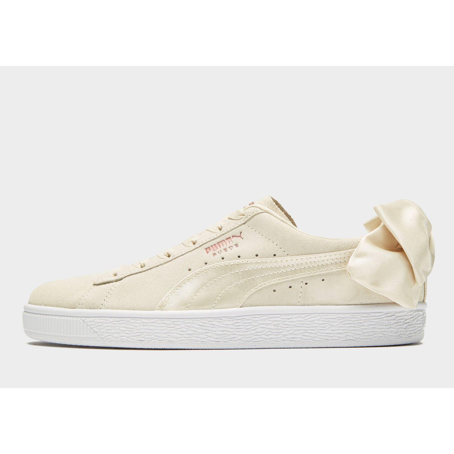 puma suede bow white