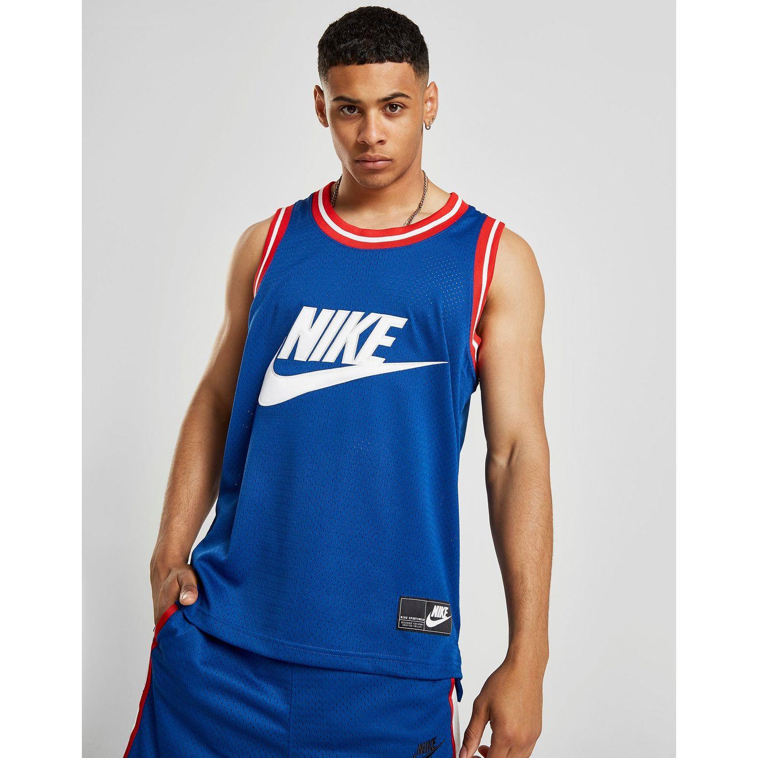 nike red white and blue tank top