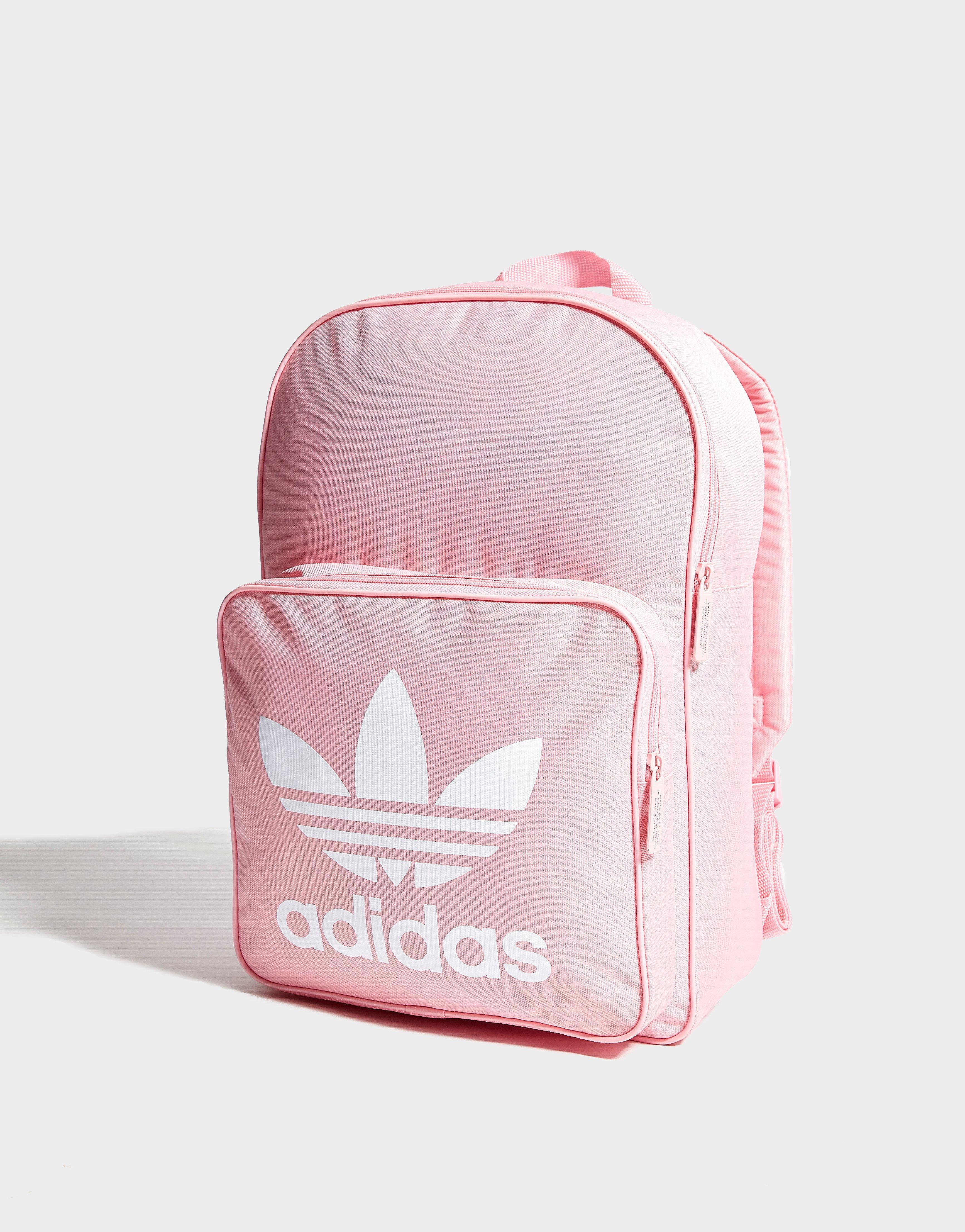 pink and white adidas backpack