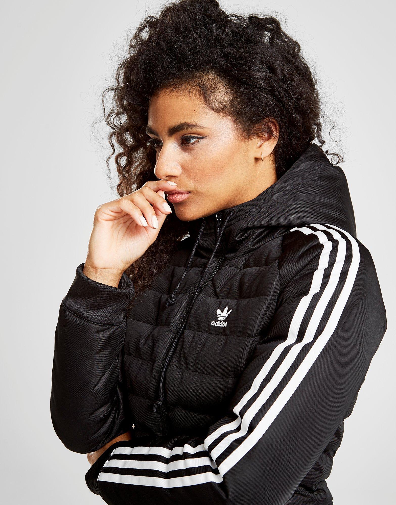 adidas originals 3 stripe slim padded jacket