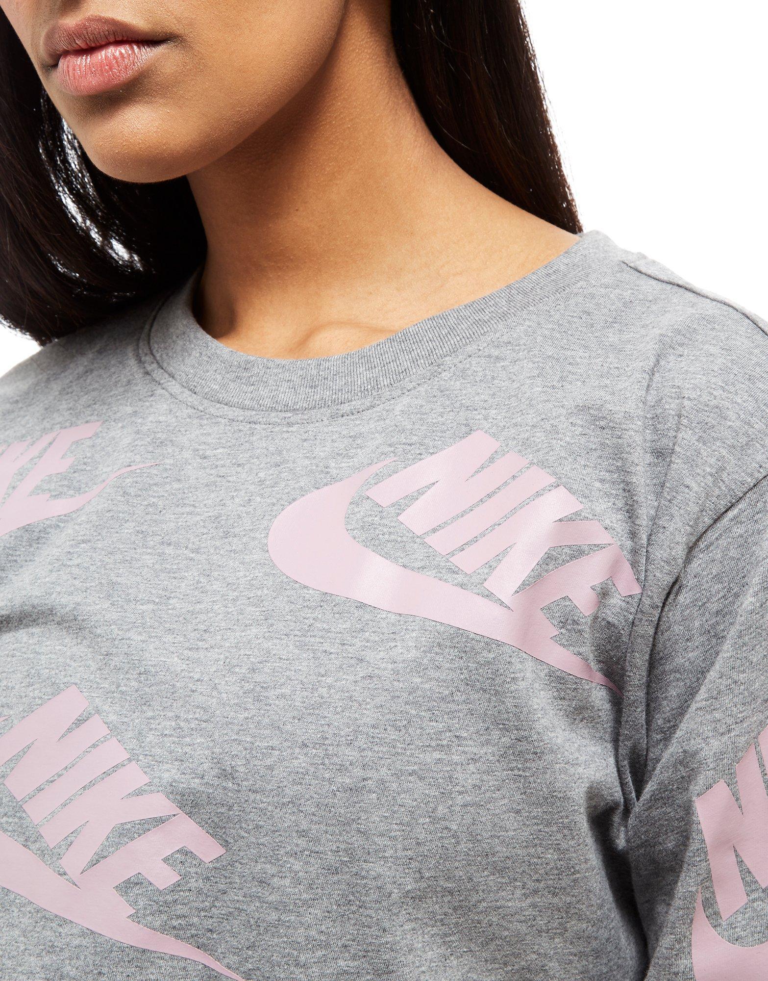 nike crop top grey