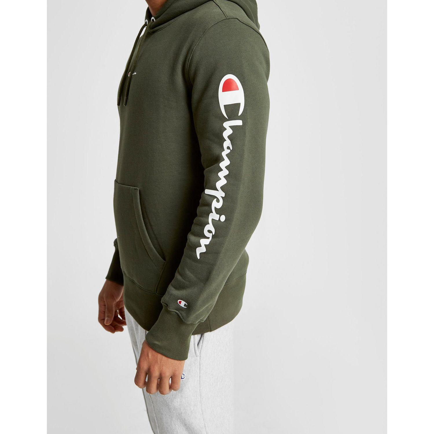 champion sleeve logo overhead hoodie