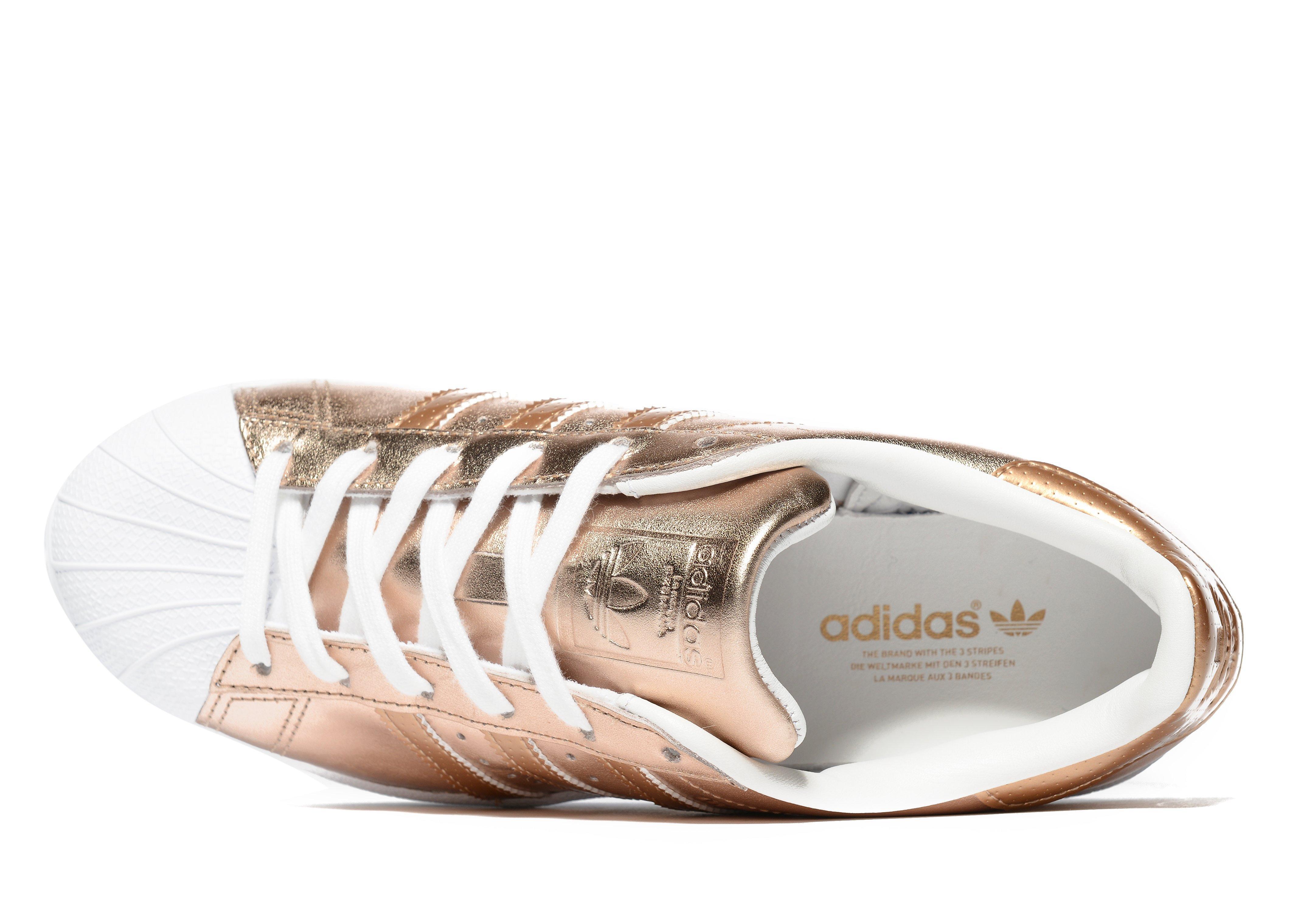 Adidas Originals Leather Superstar Perforated In Rose Gold Metallic Lyst