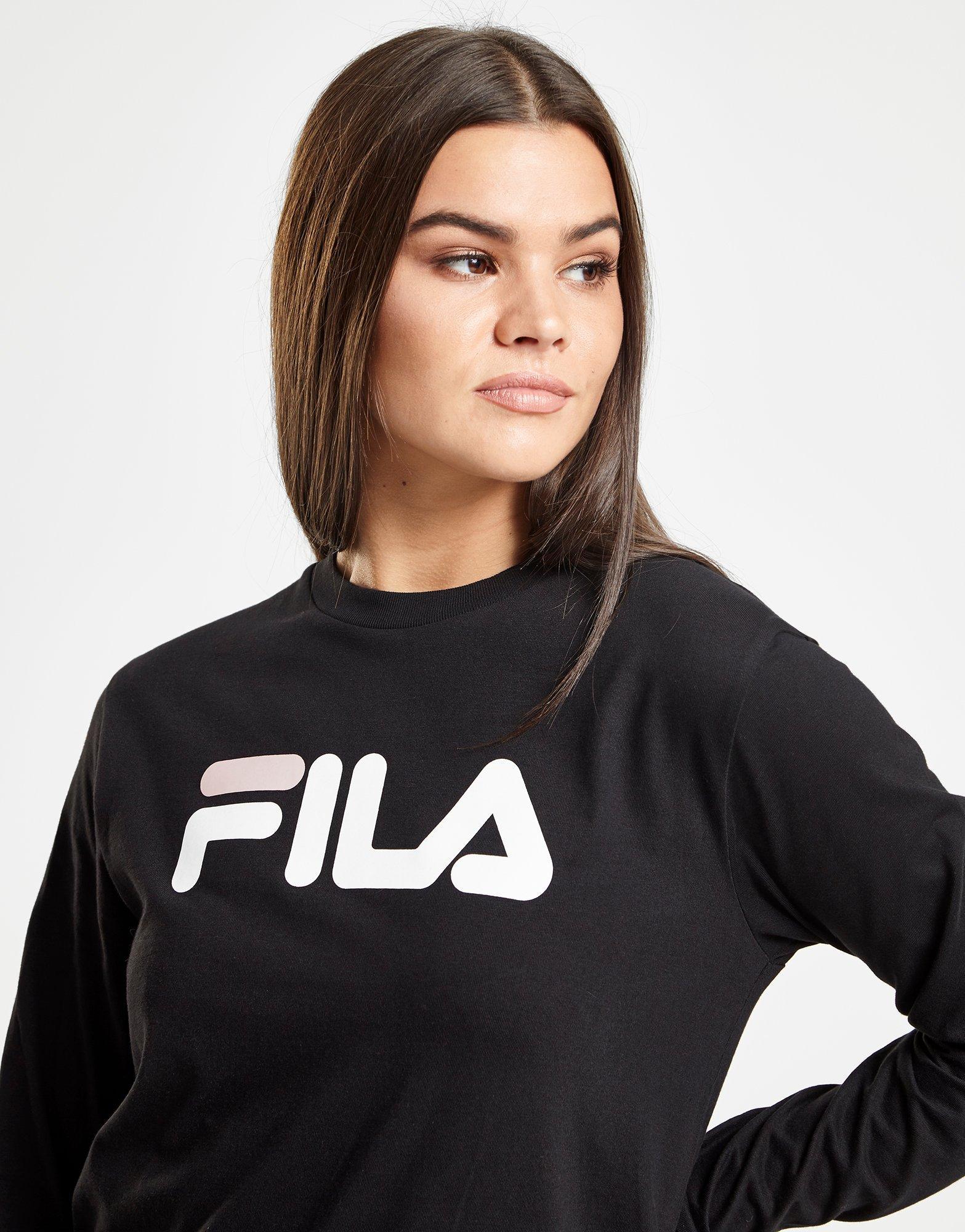pink and black fila shirt
