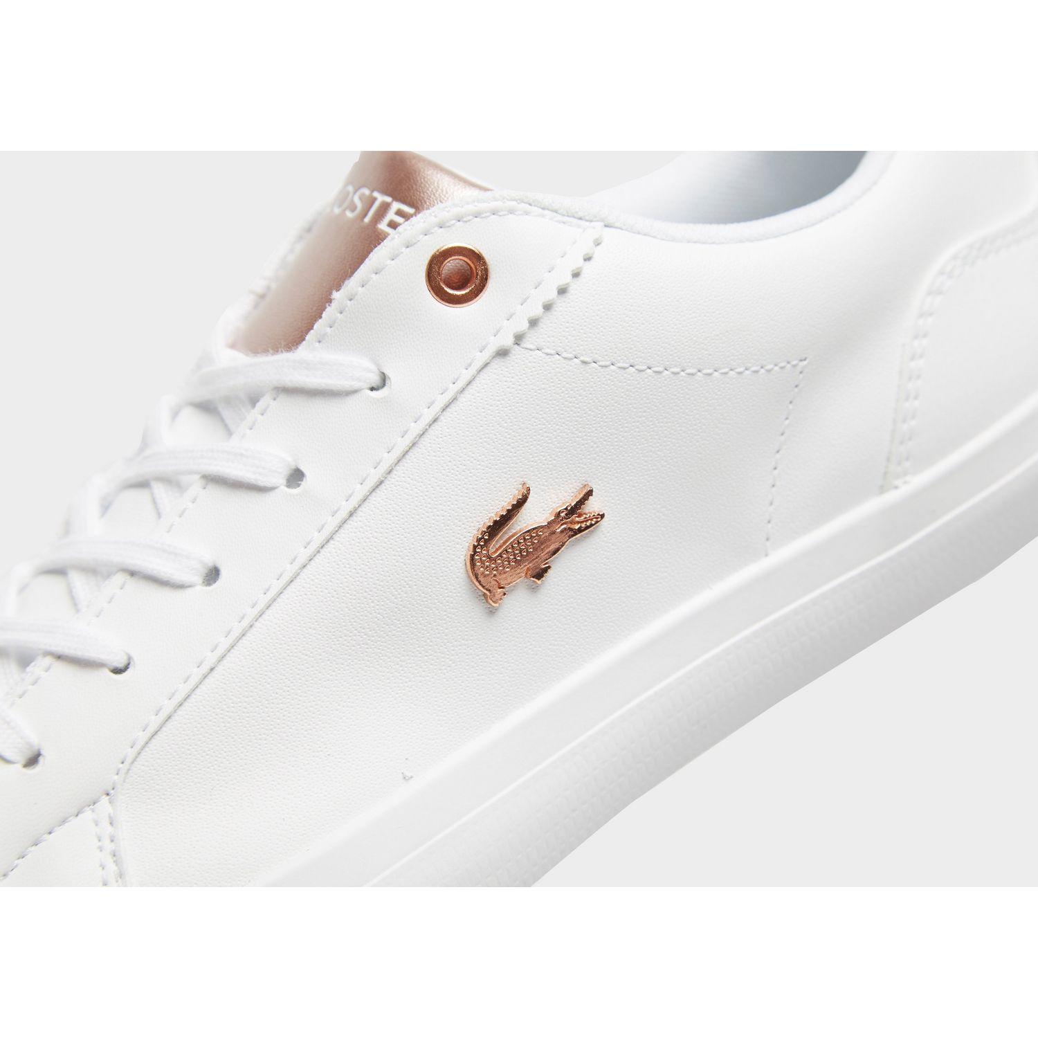 Lacoste Leather Lerond in White/Rose 