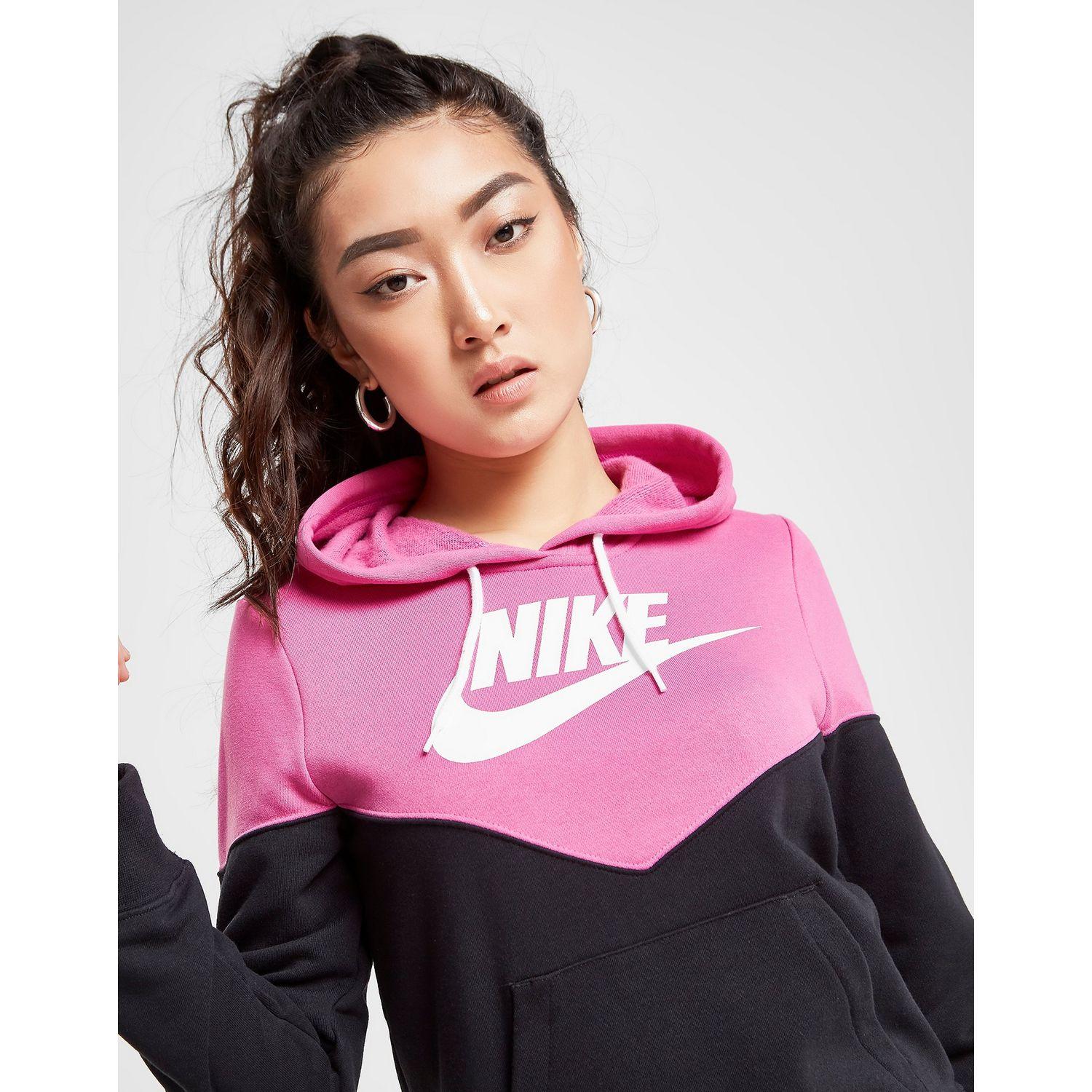 nike heritage overhead hoodie pink