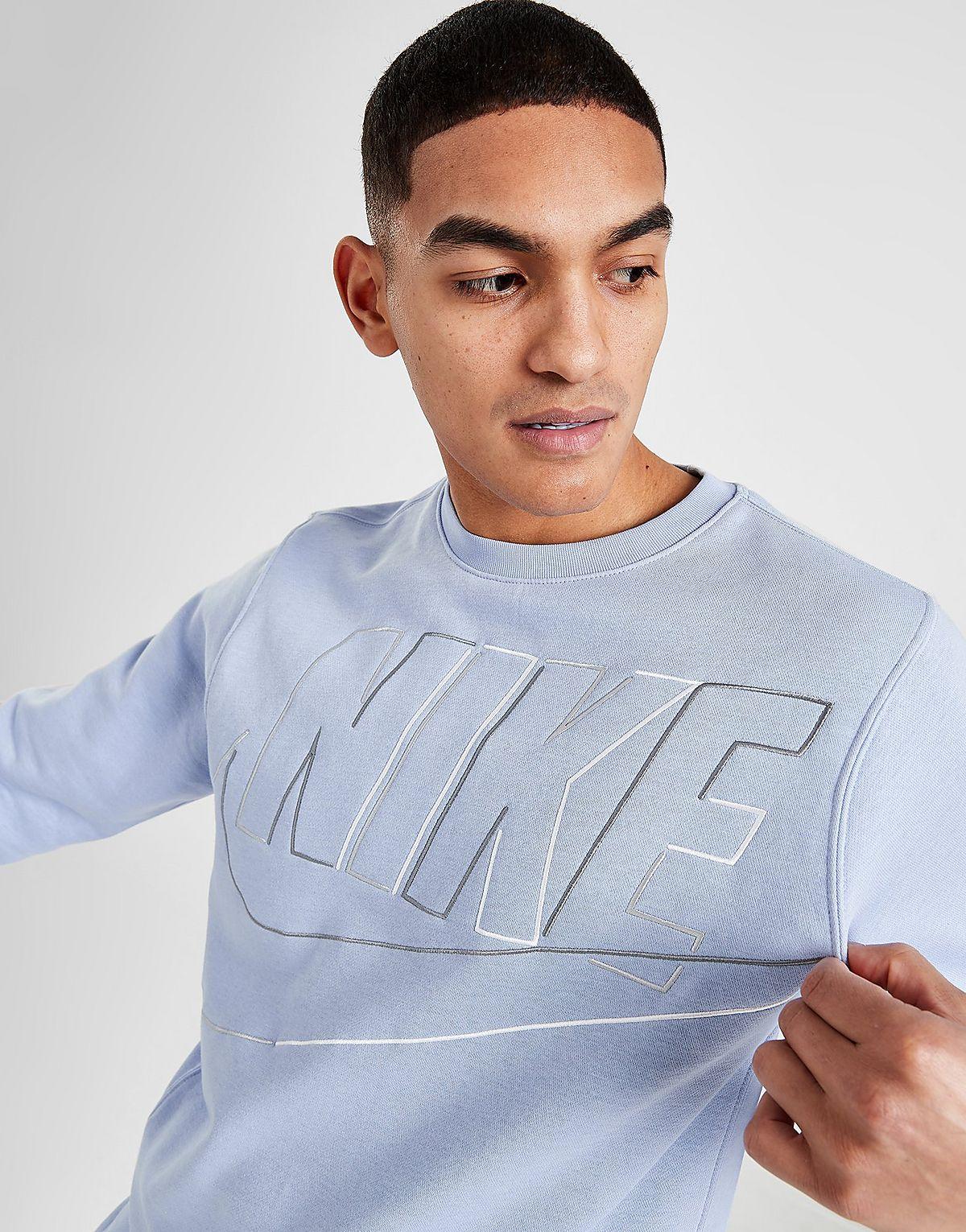 Nike Club Fleece+ Outline Crew Sweatshirt in Blue for Men | Lyst UK