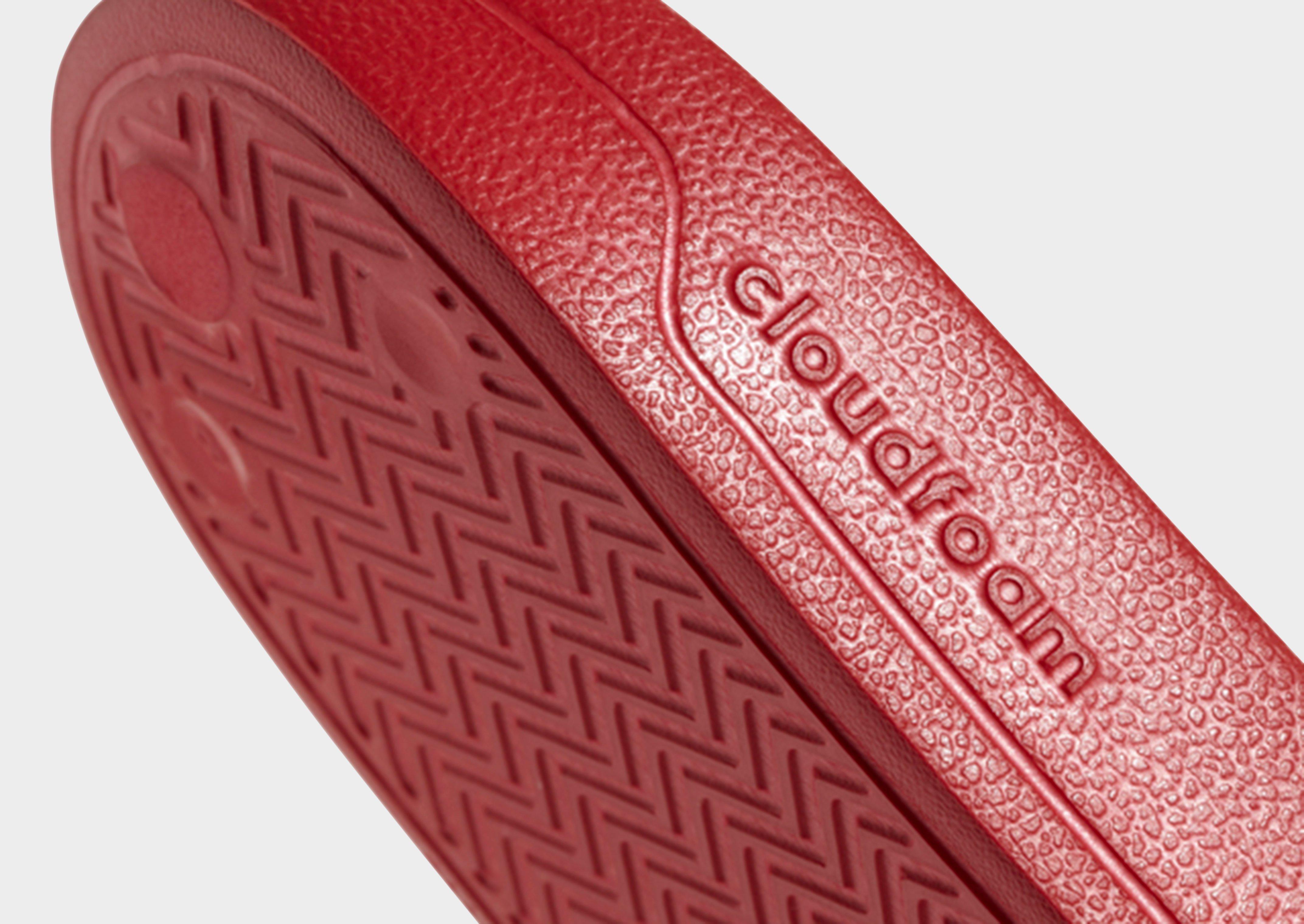adidas cloudfoam slides red