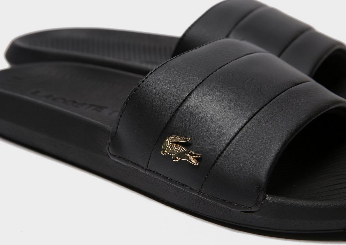 Lacoste Rubber Croco Slides in Black for Men - Lyst