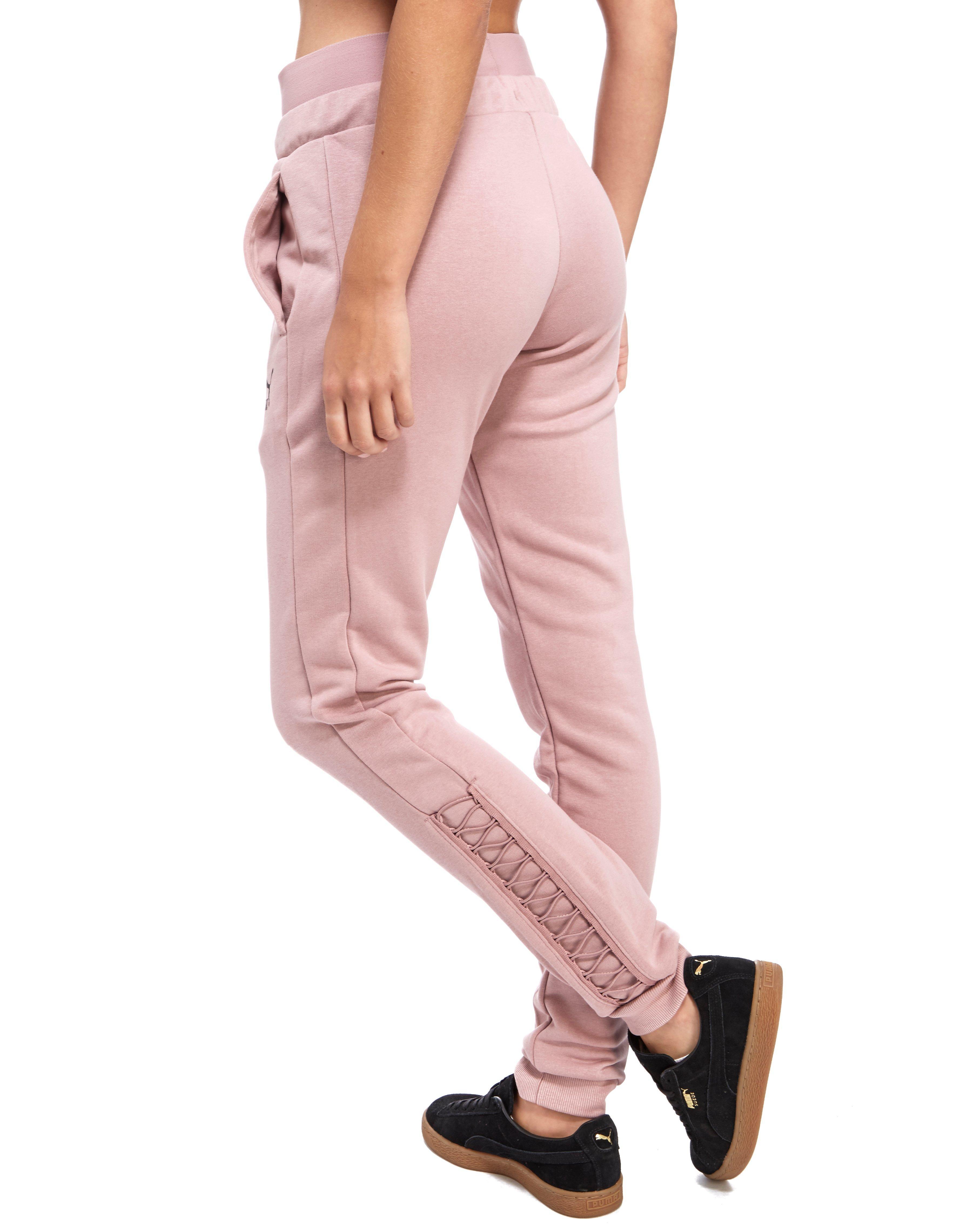 puma lace up joggers pink off 54% - www 