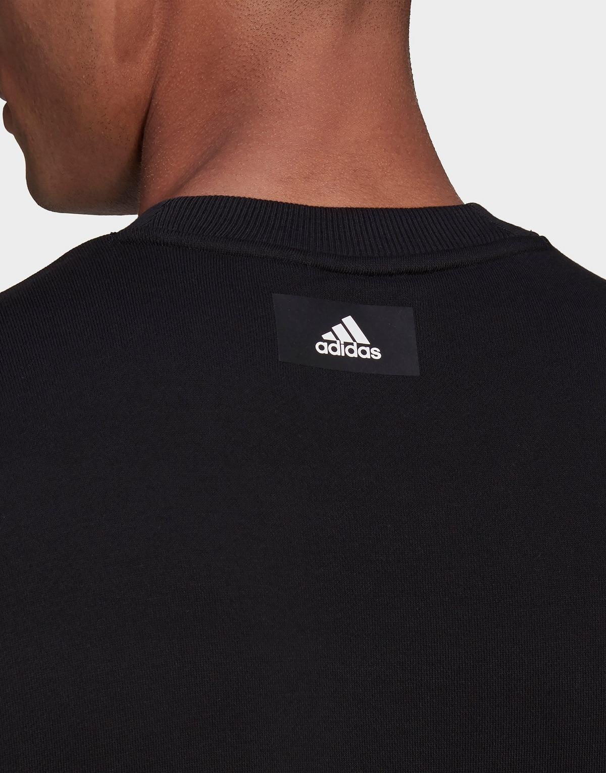 adidas Cotton Sportswear Graphic Crew Sweatshirt in Black for Men - Lyst