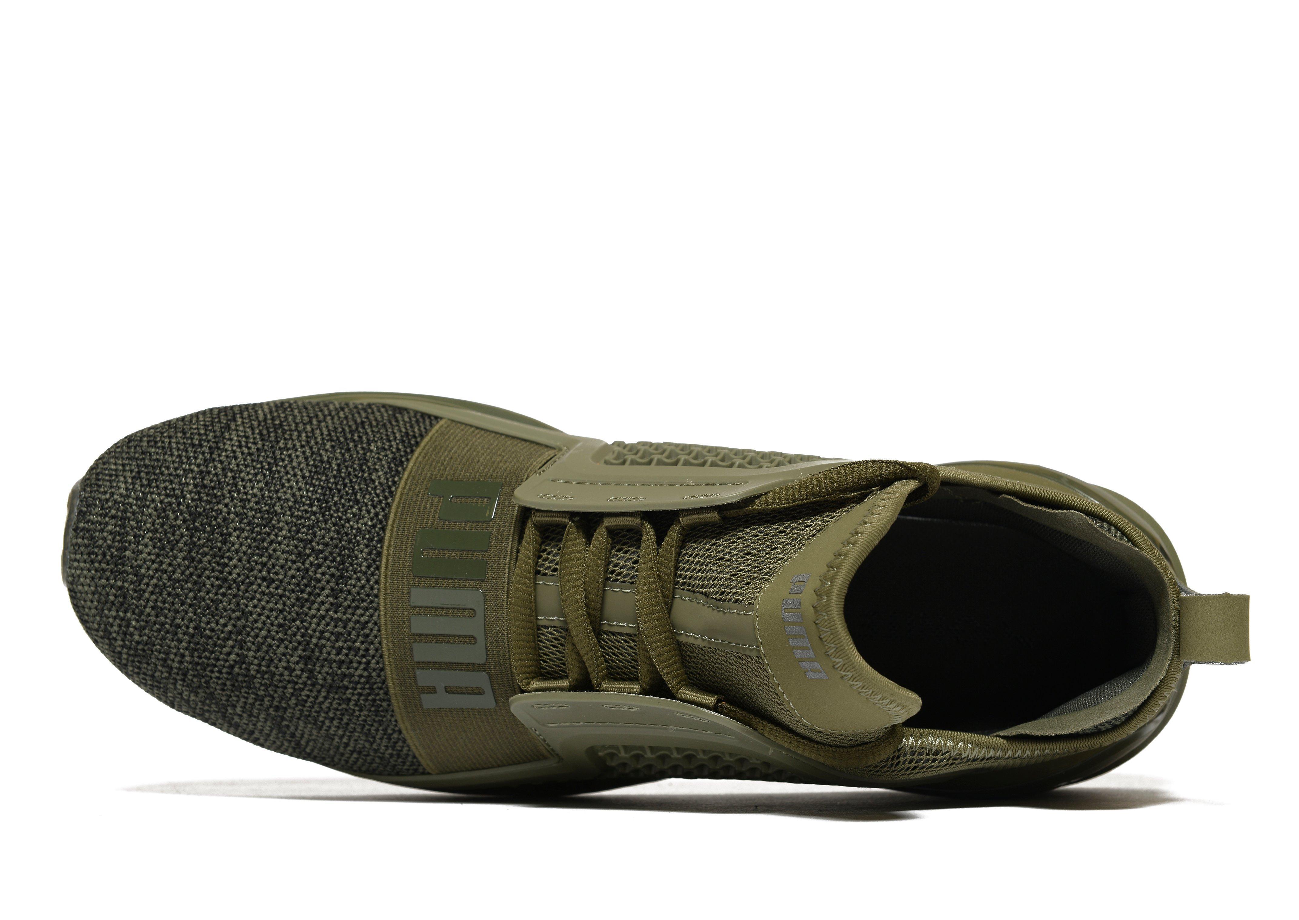 puma ignite limitless olive green