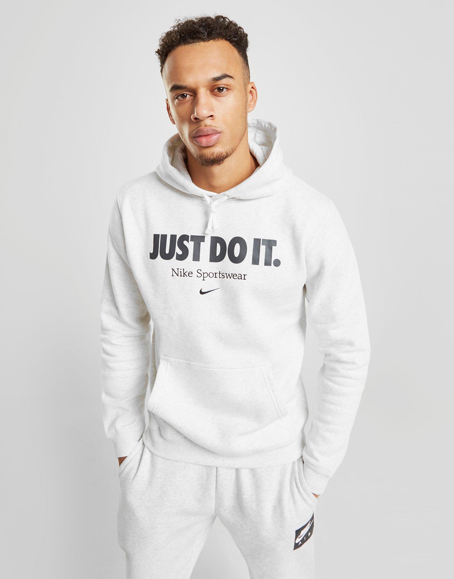 Nike Cotton Sportswear Just Do It Hoodie in Grey (Gray) for Men - Lyst