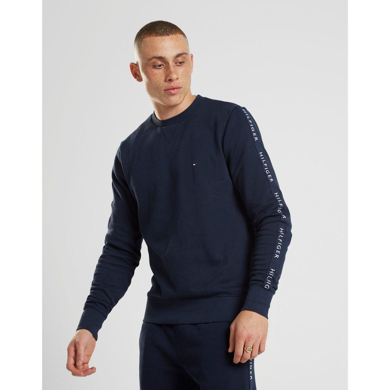 tommy hilfiger sleeve tape crew sweatshirt