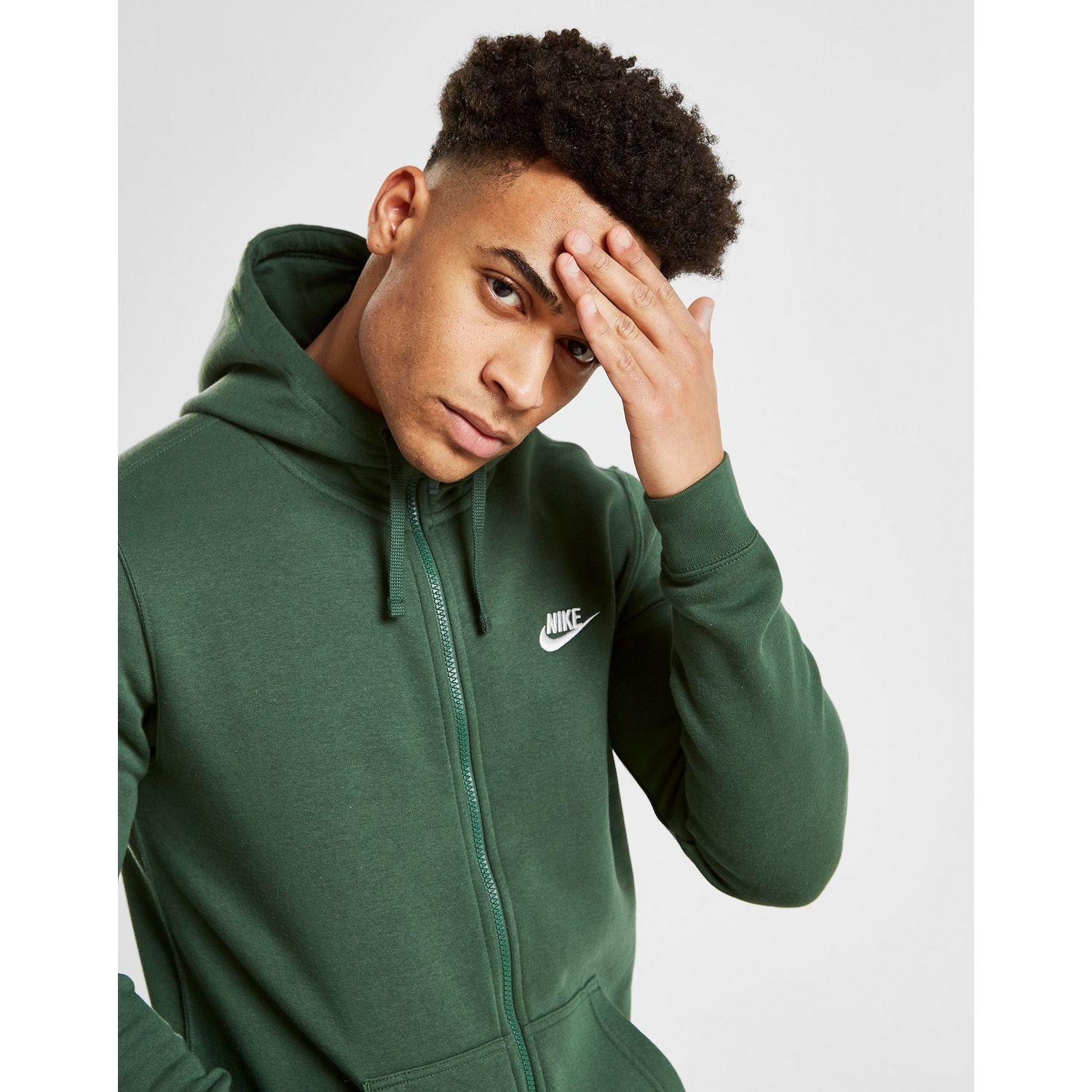 nike zip hoodie green
