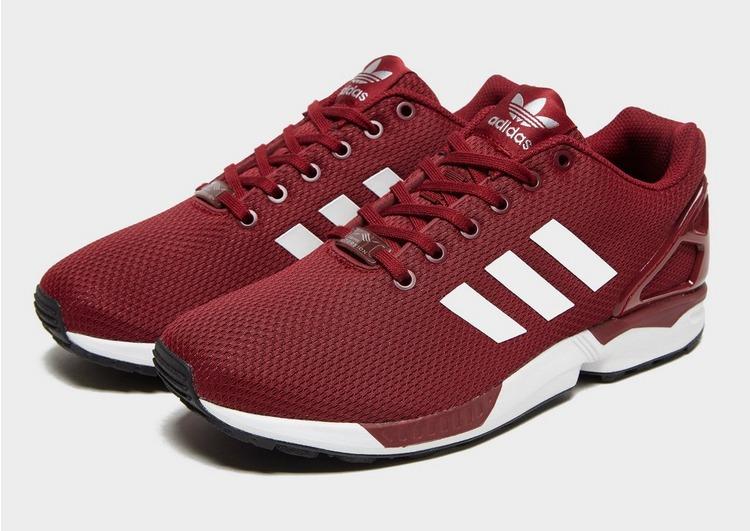 burgundy and gold adidas zx flux