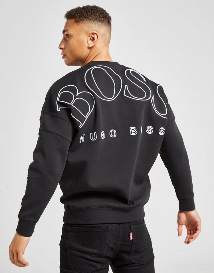 BOSS by Hugo Boss Cotton Salboa Crew Sweatshirt in Black for Men - Lyst
