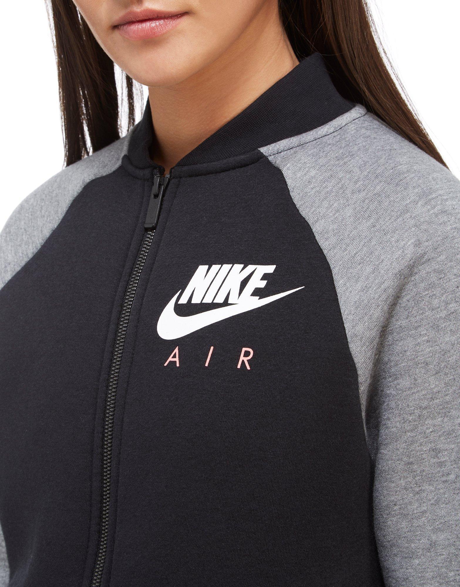 Nike Cotton Air Bomber Jacket in Black/Grey/Pink (Black) Lyst