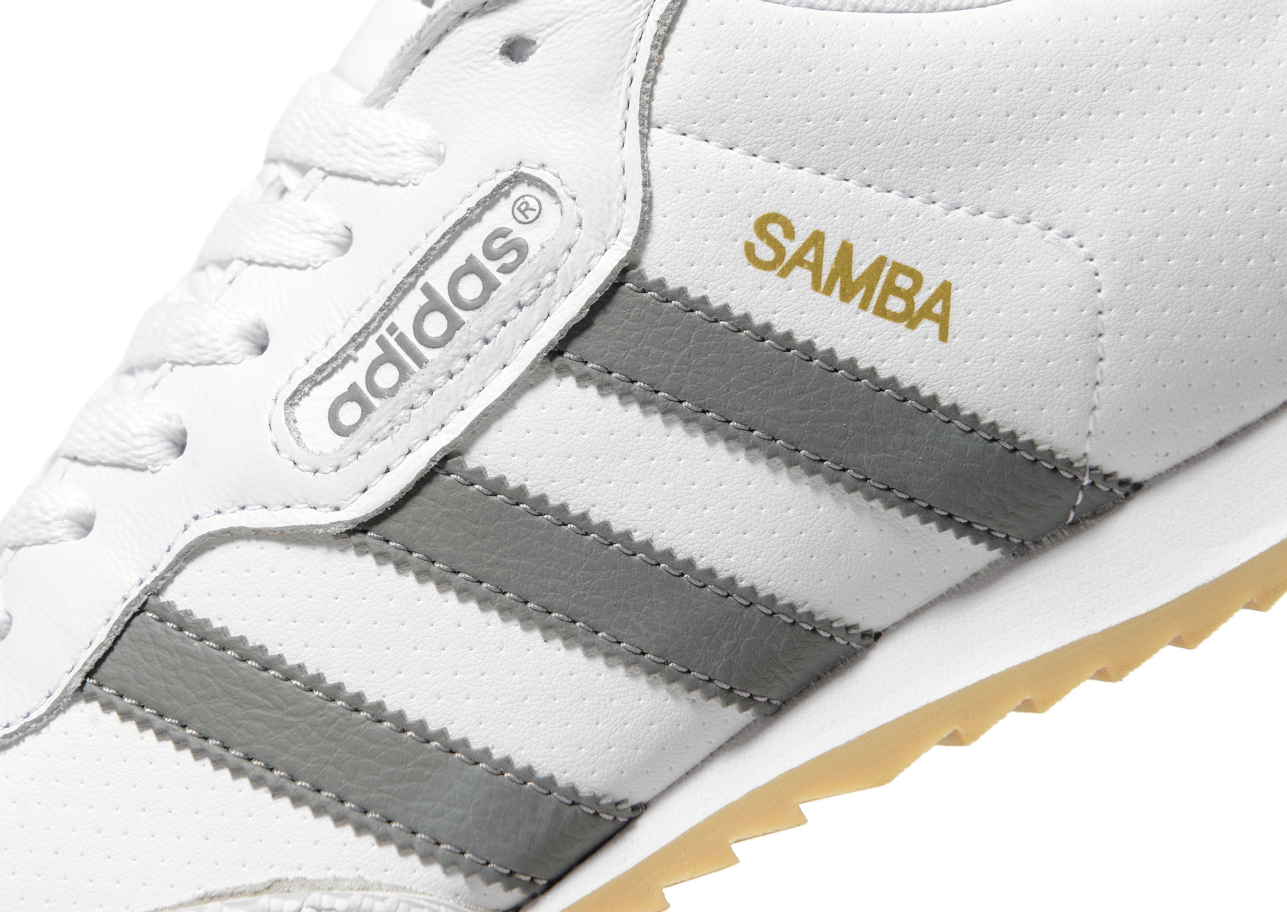 grey adidas samba trainers