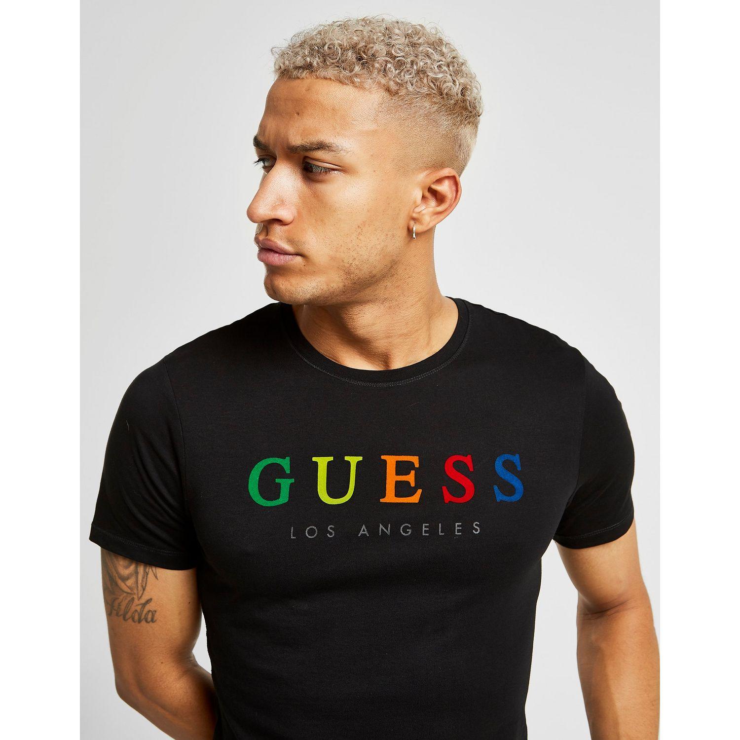 guess rainbow logo tee