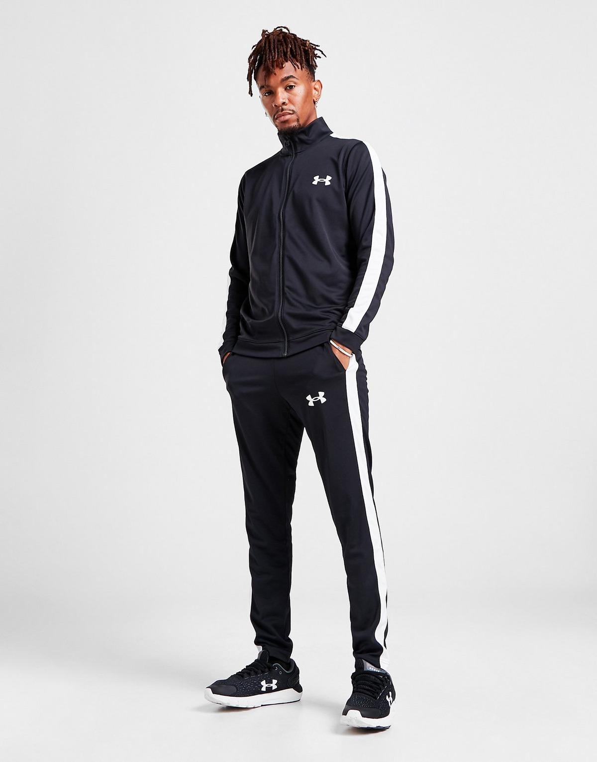 Under Armour Synthetic Poly Tracksuit in Black/White (Black) for Men - Lyst