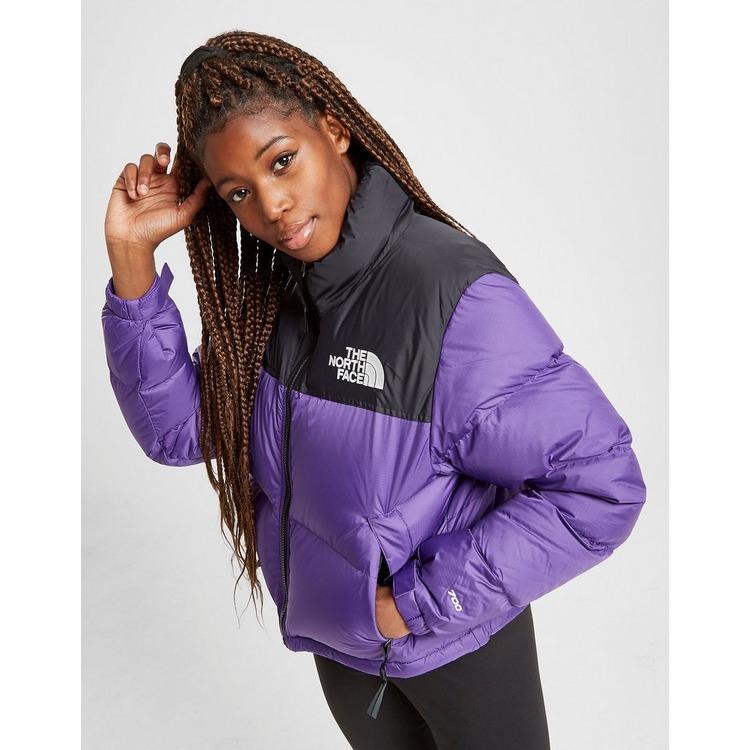 The North Face Goose Cropped Nuptse Jacket In Purple Black Purple Save 64 Lyst