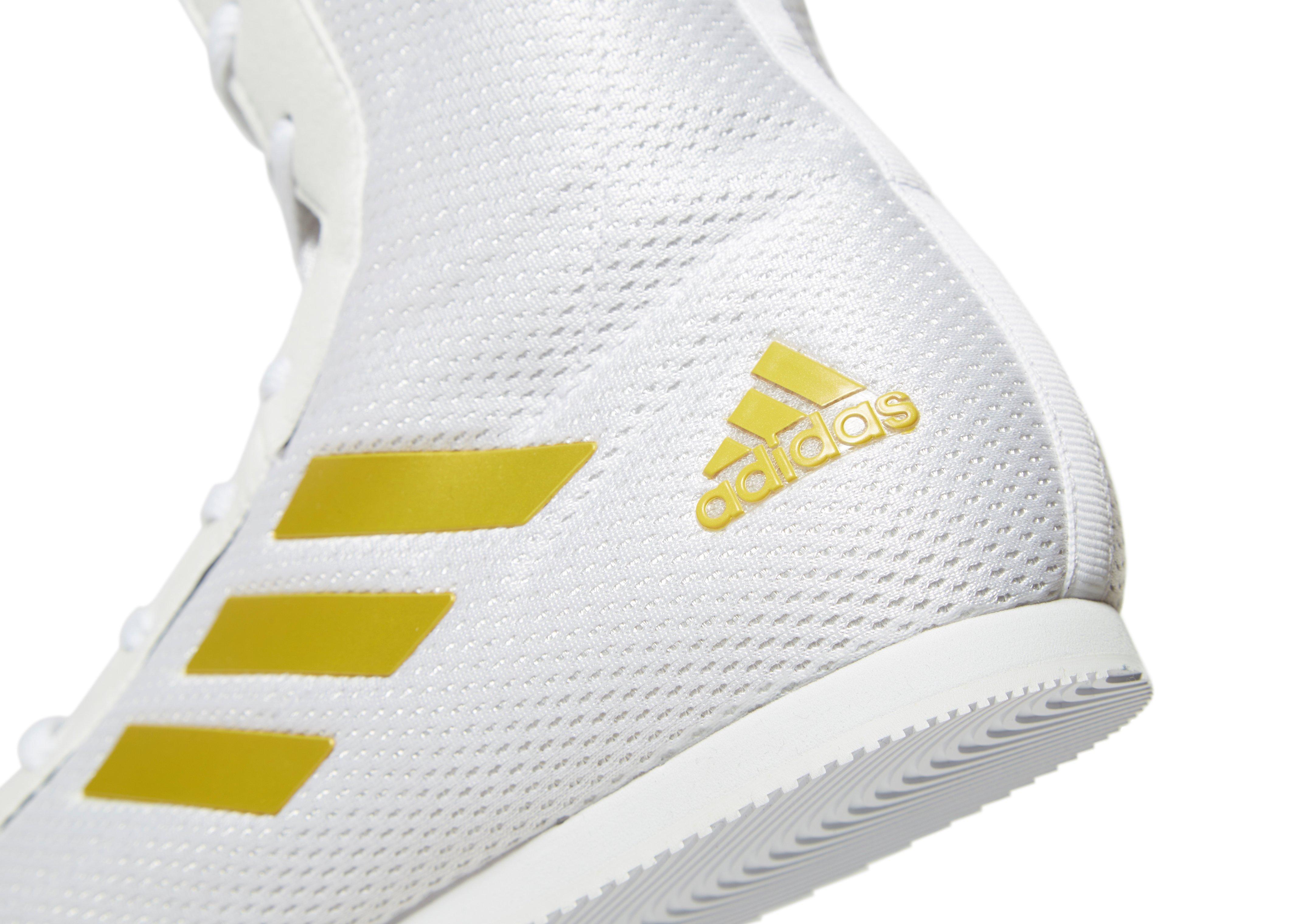 adidas white and gold boxing boots