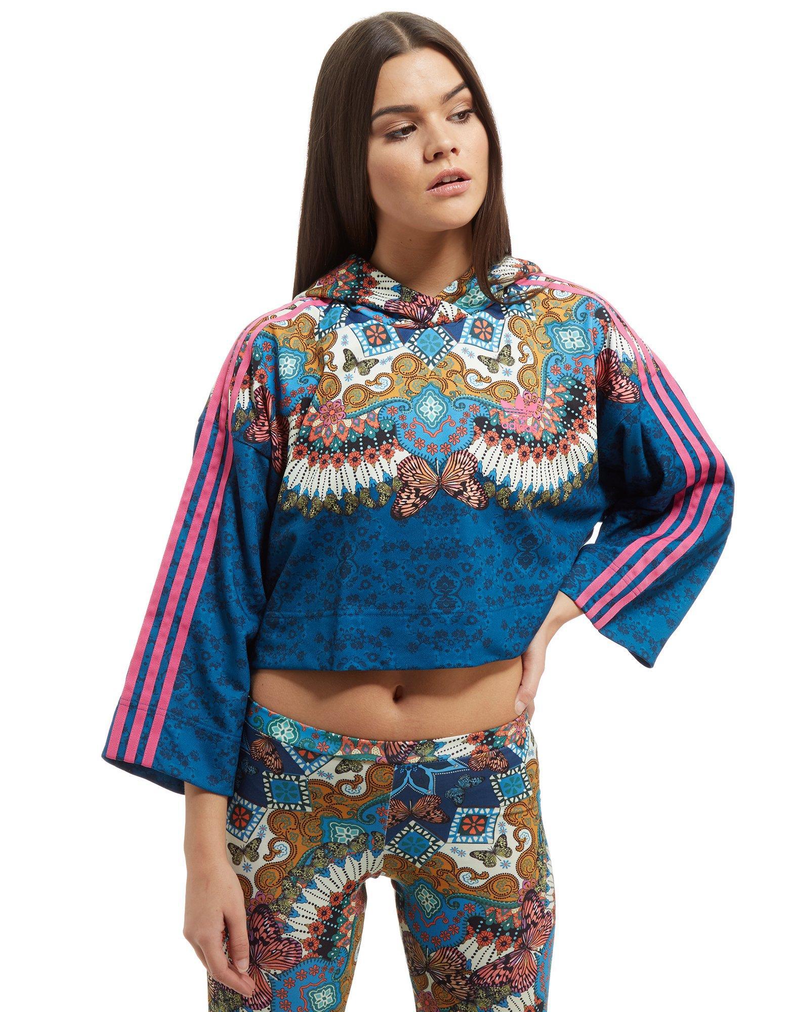 adidas Originals Synthetic Borbomix Cropped Hoodie in Navy Blue (Blue) - Lyst