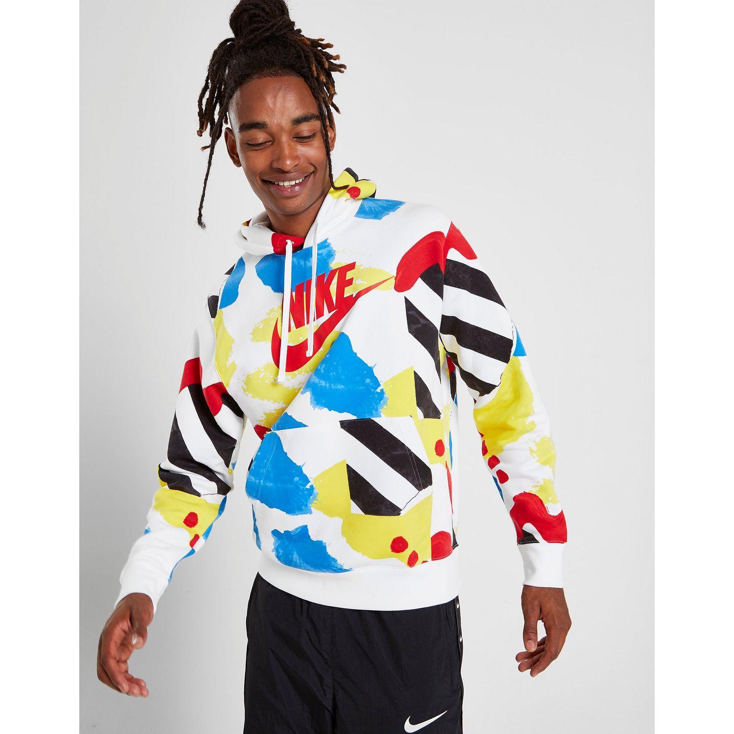 nike all over print seashell hoodie