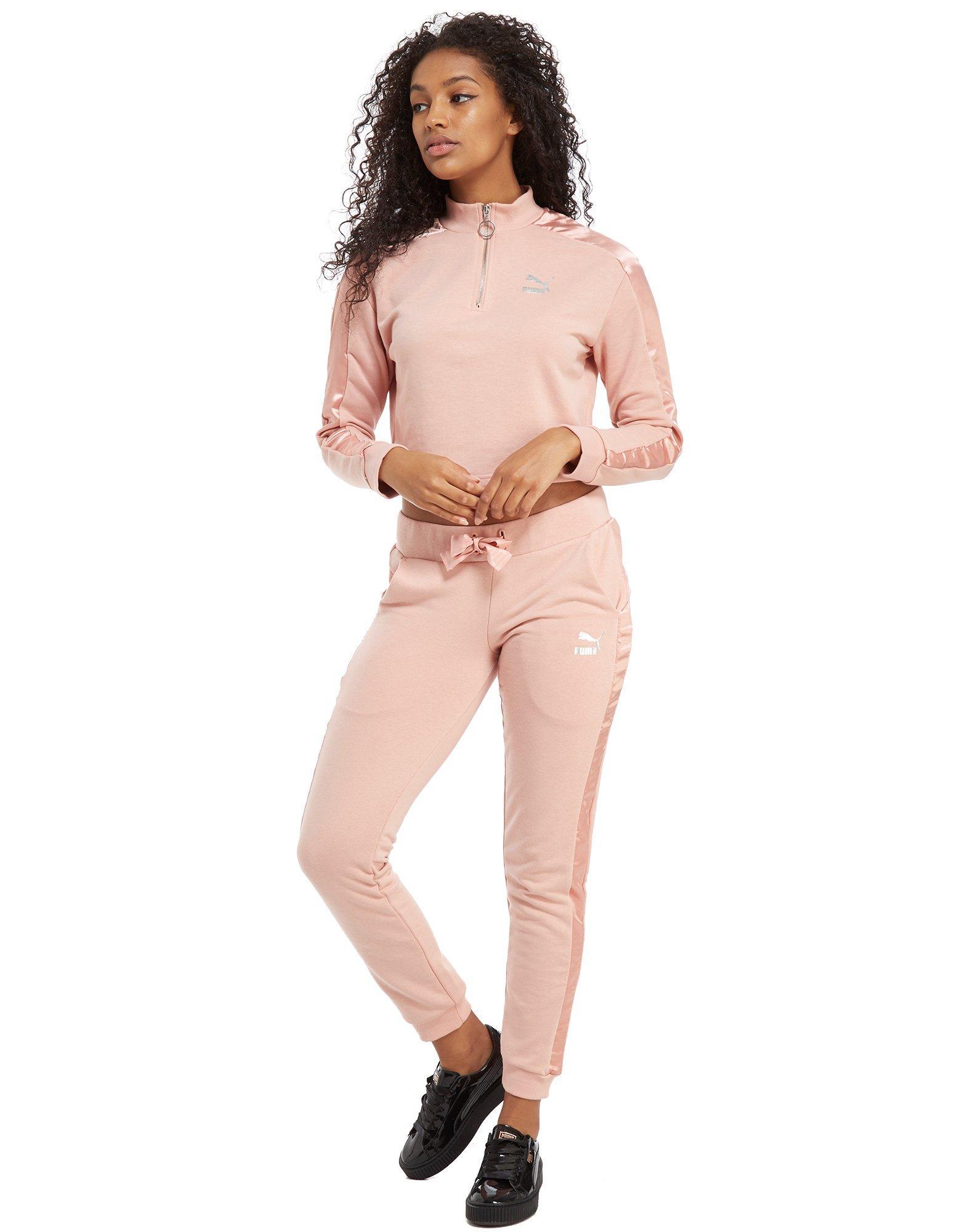 puma satin 1/2 zip top