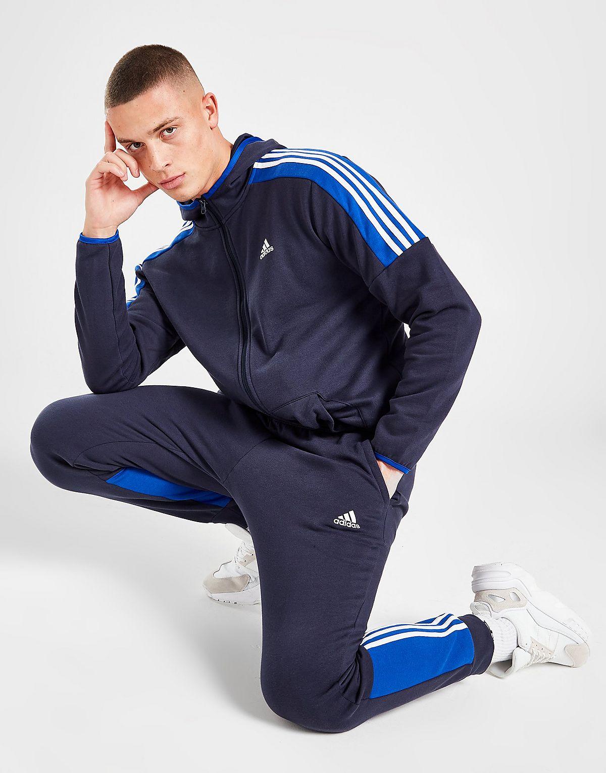 adidas Badge Of Sport Motions Fleece Tracksuit in Blue for Men | Lyst UK