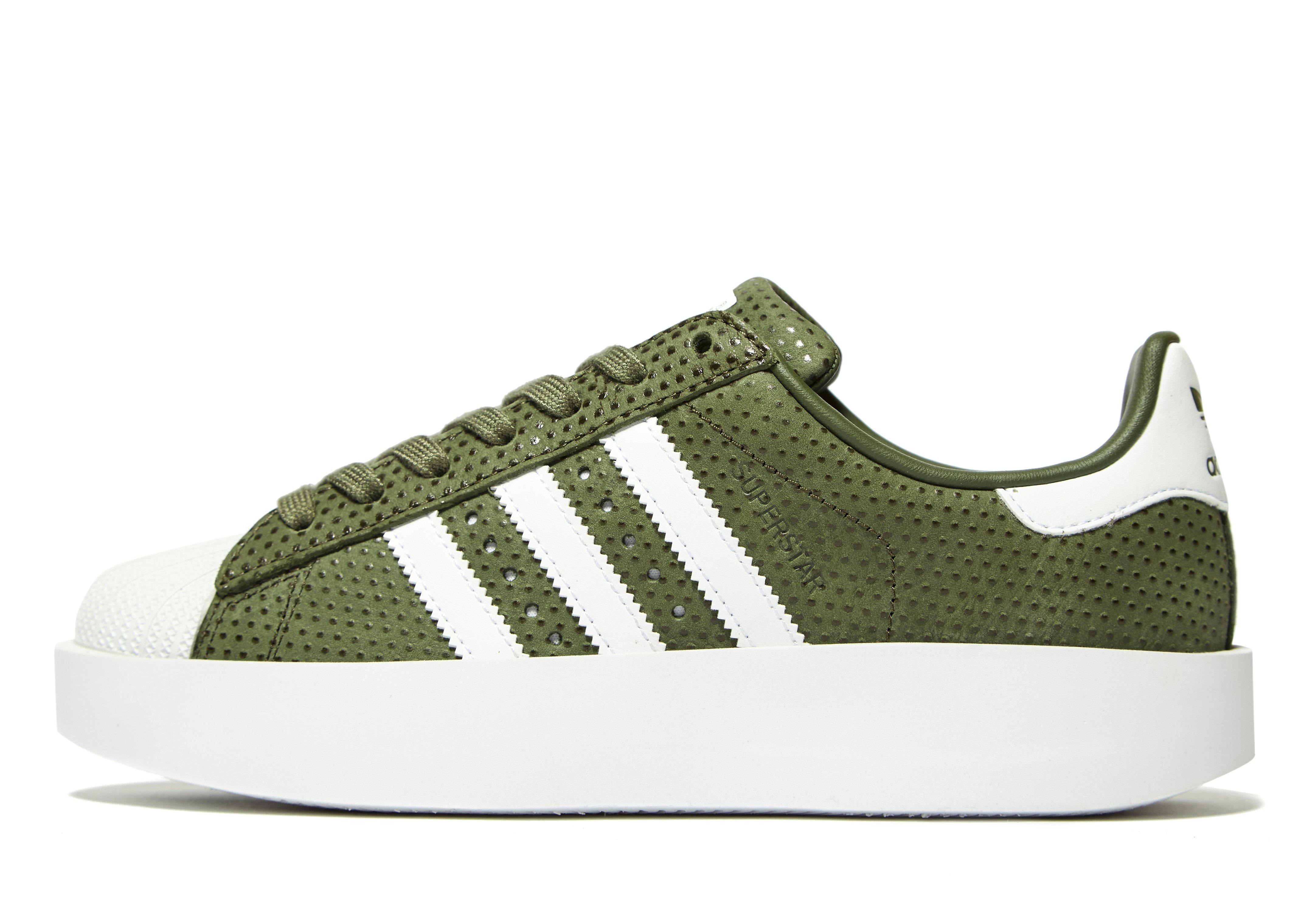 adidas Originals Leather Superstar Bold in Green/White (Green) - Lyst