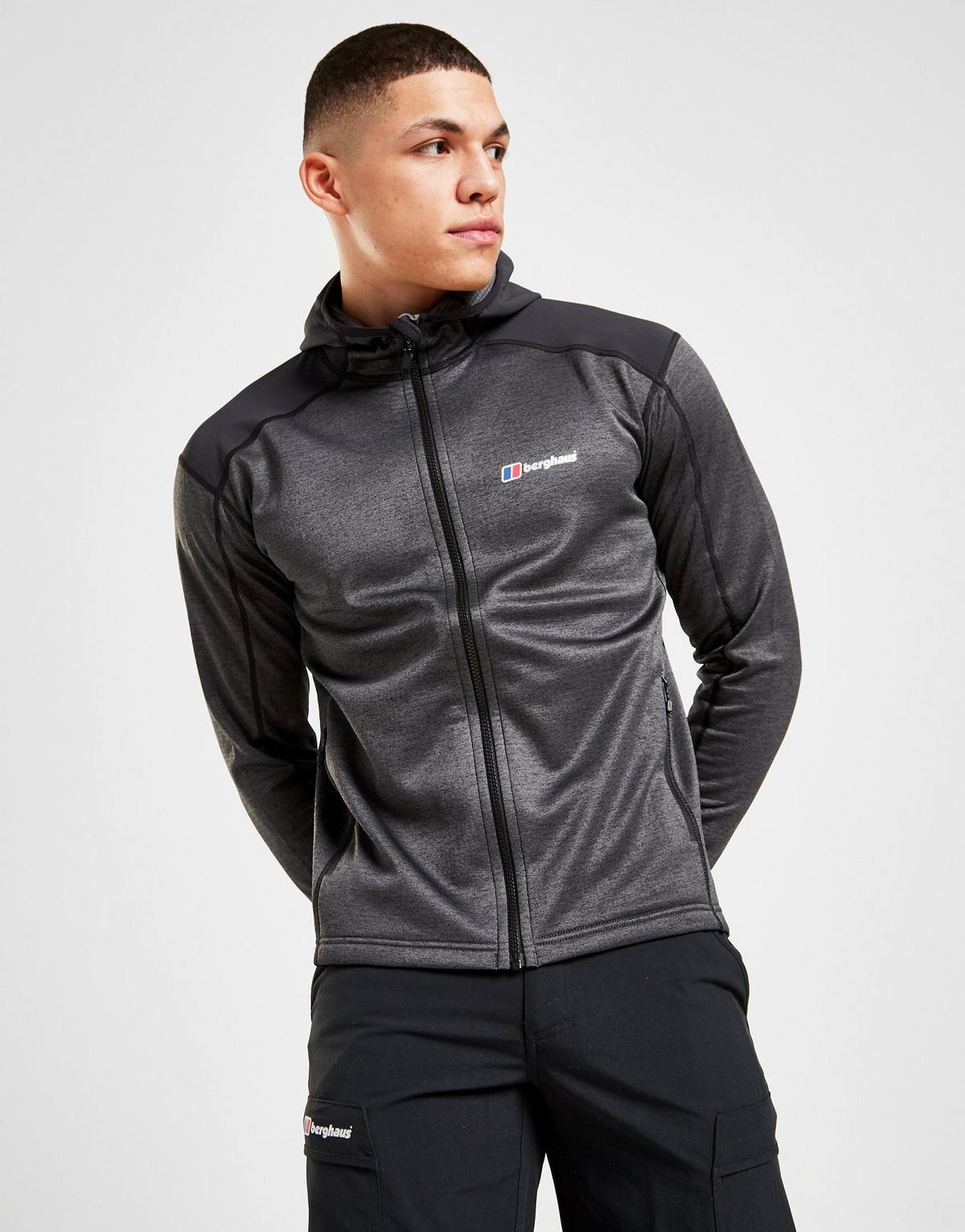 Berghaus Fleece Woven Zip Through Spitzer Hoodie in Grey (Gray) for Men ...