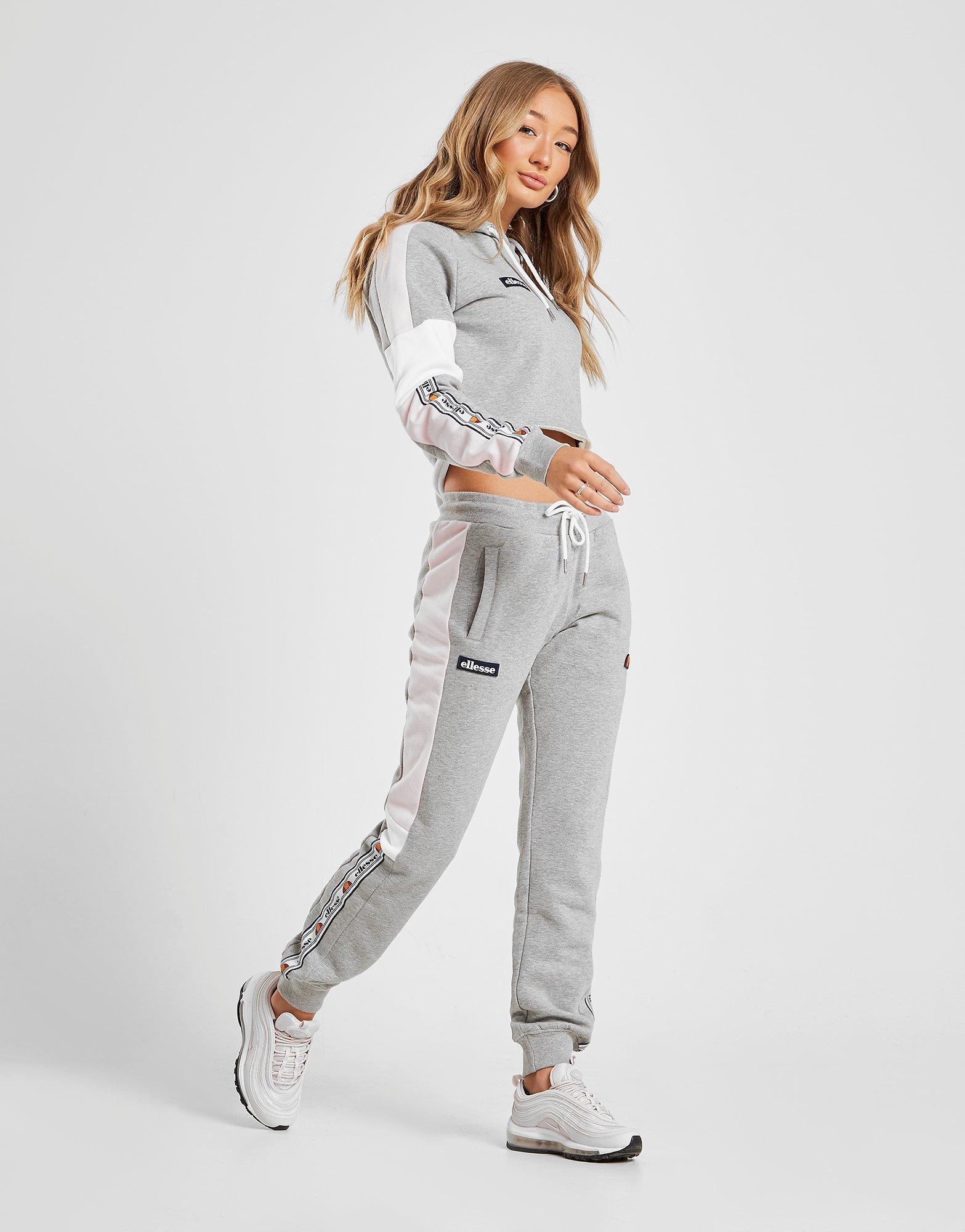 ellesse grey cropped hoodie