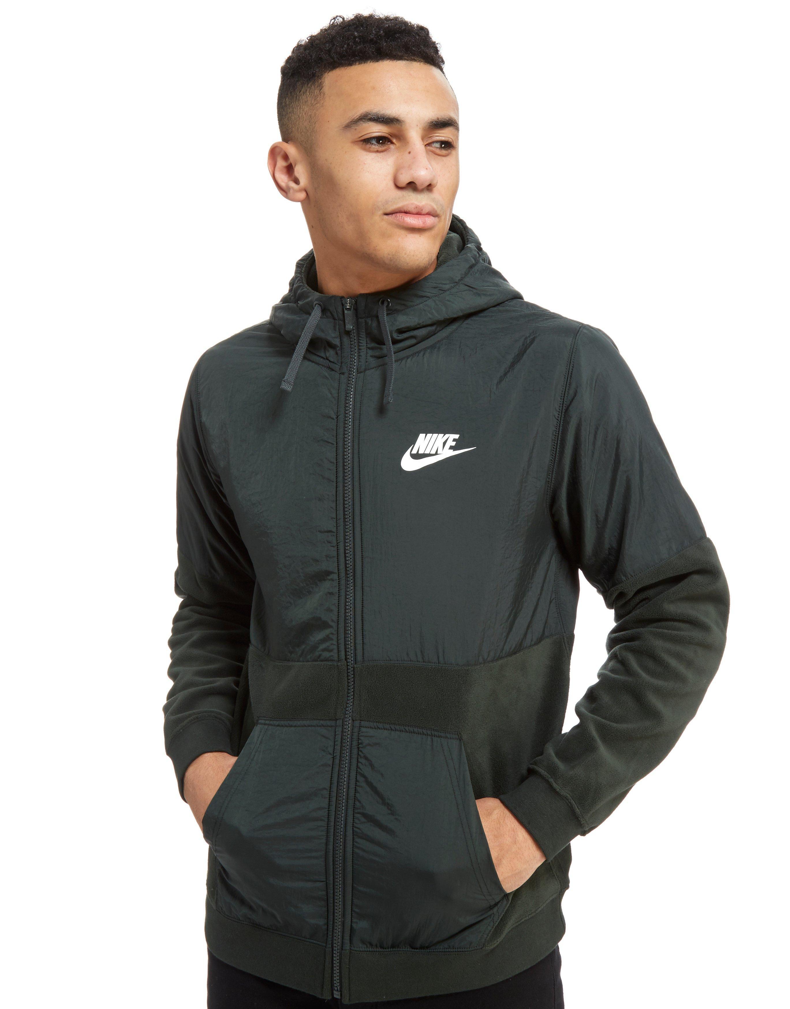 Nike Cotton Club Full Zip Winter Hoodie in Green for Men - Lyst