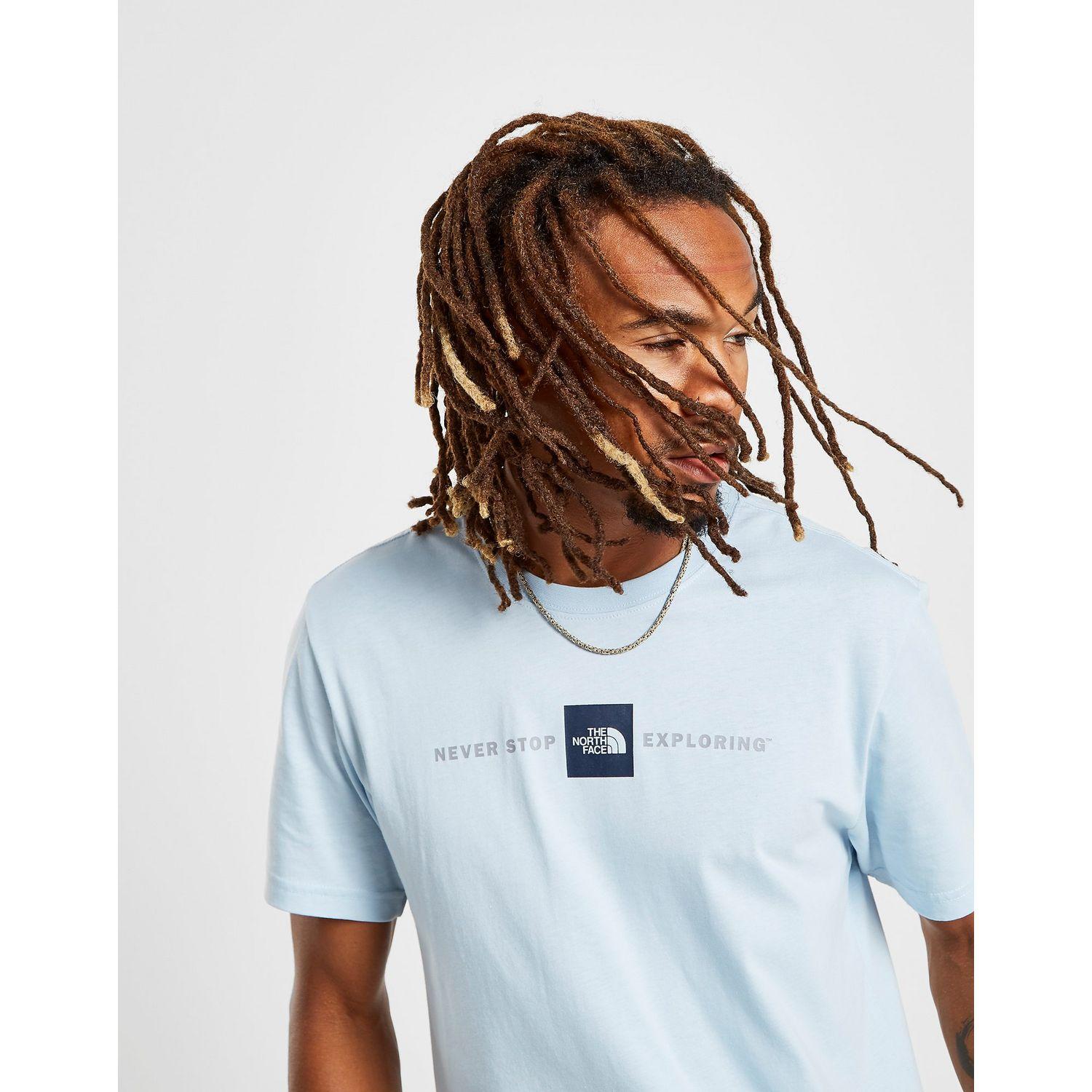 north face never stop exploring t shirt grey