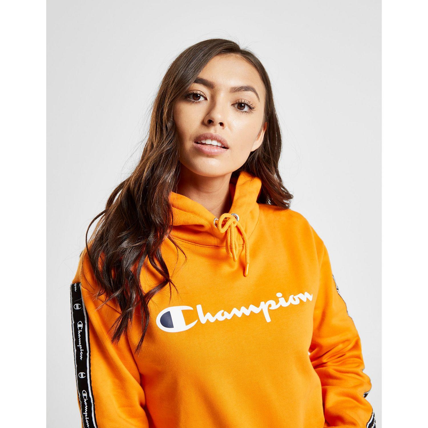orange cropped champion hoodie